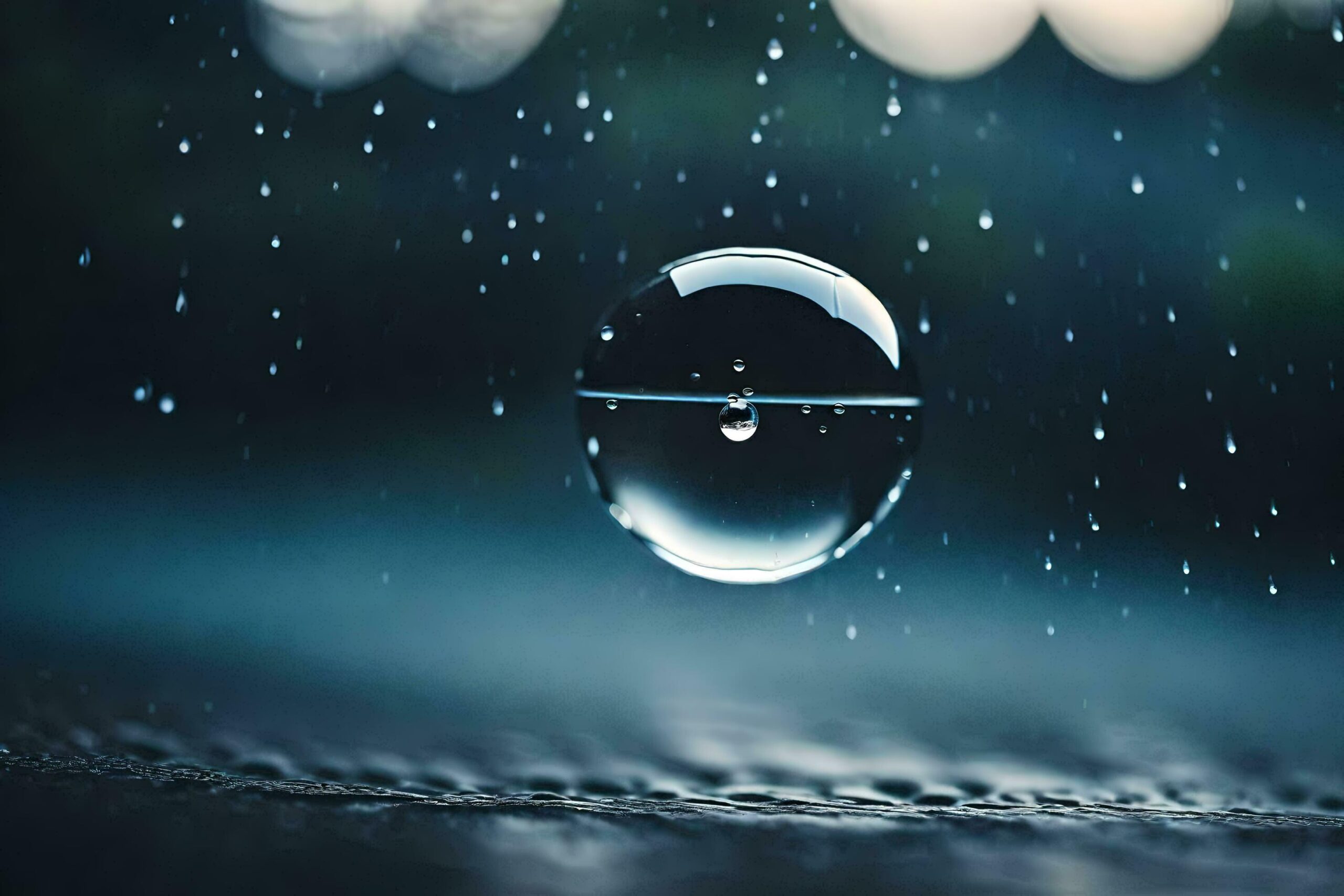 a drop of water is seen on a surface Free Photo