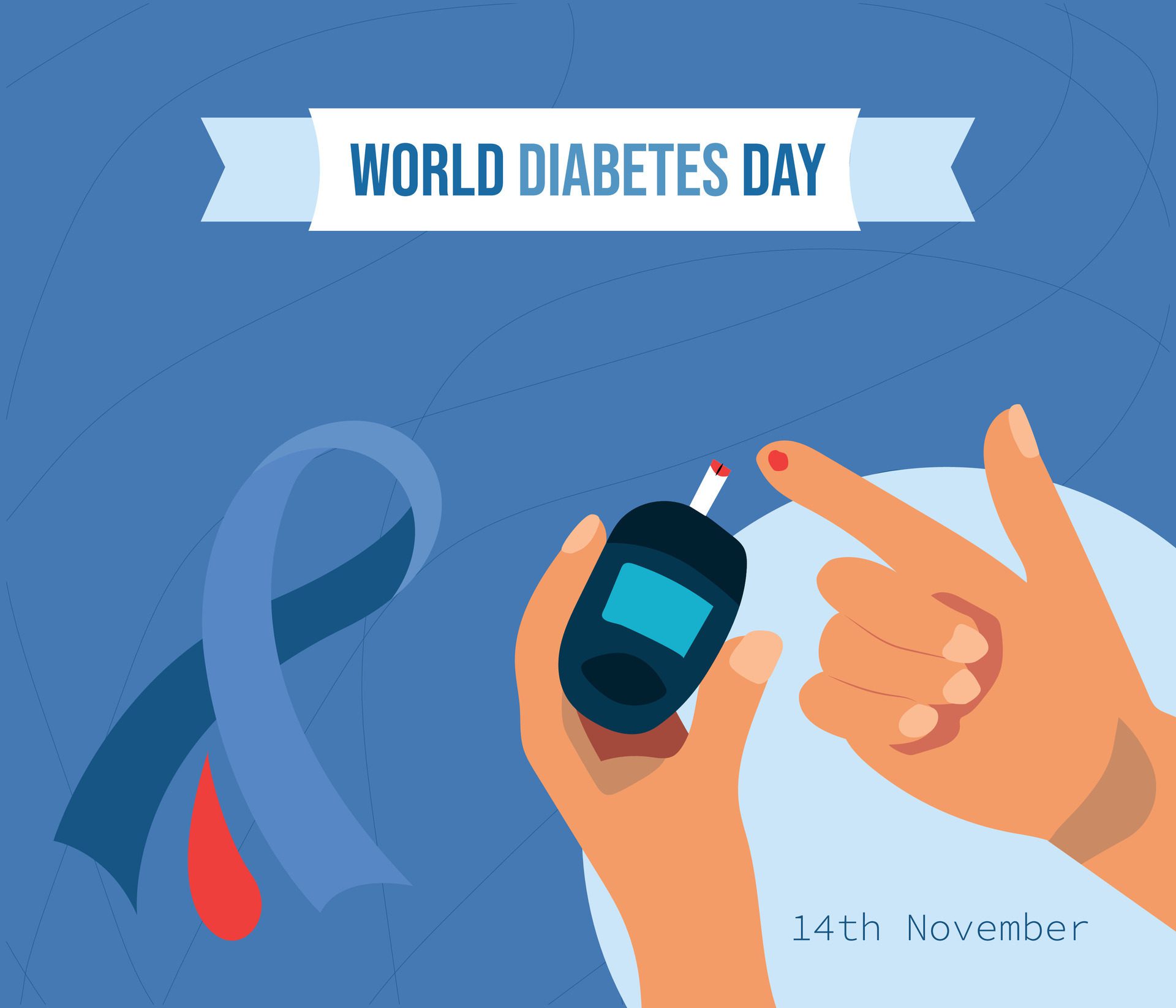 World diabetes day awareness poster banner Free Vector