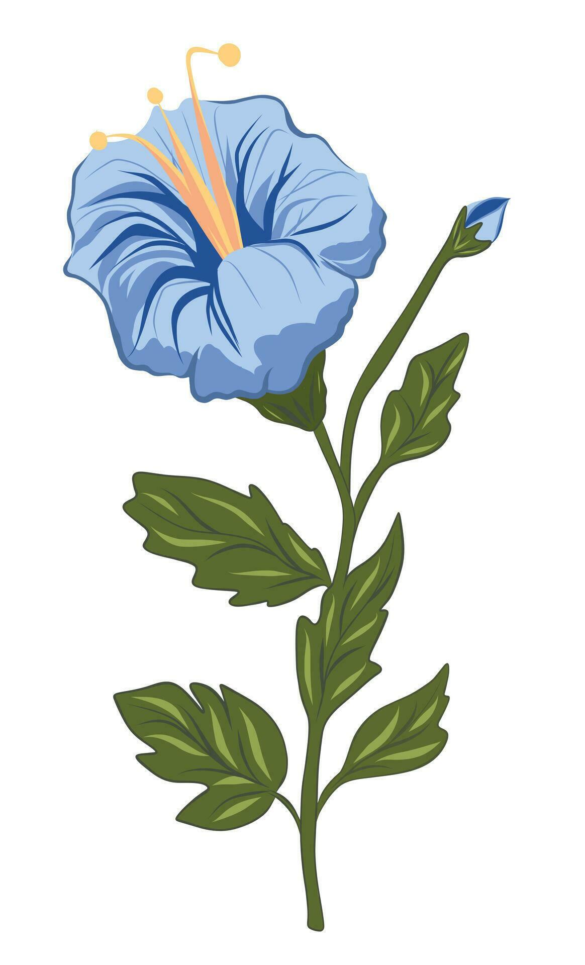 Vector blue purple lily vector peony flower vector Stock Free