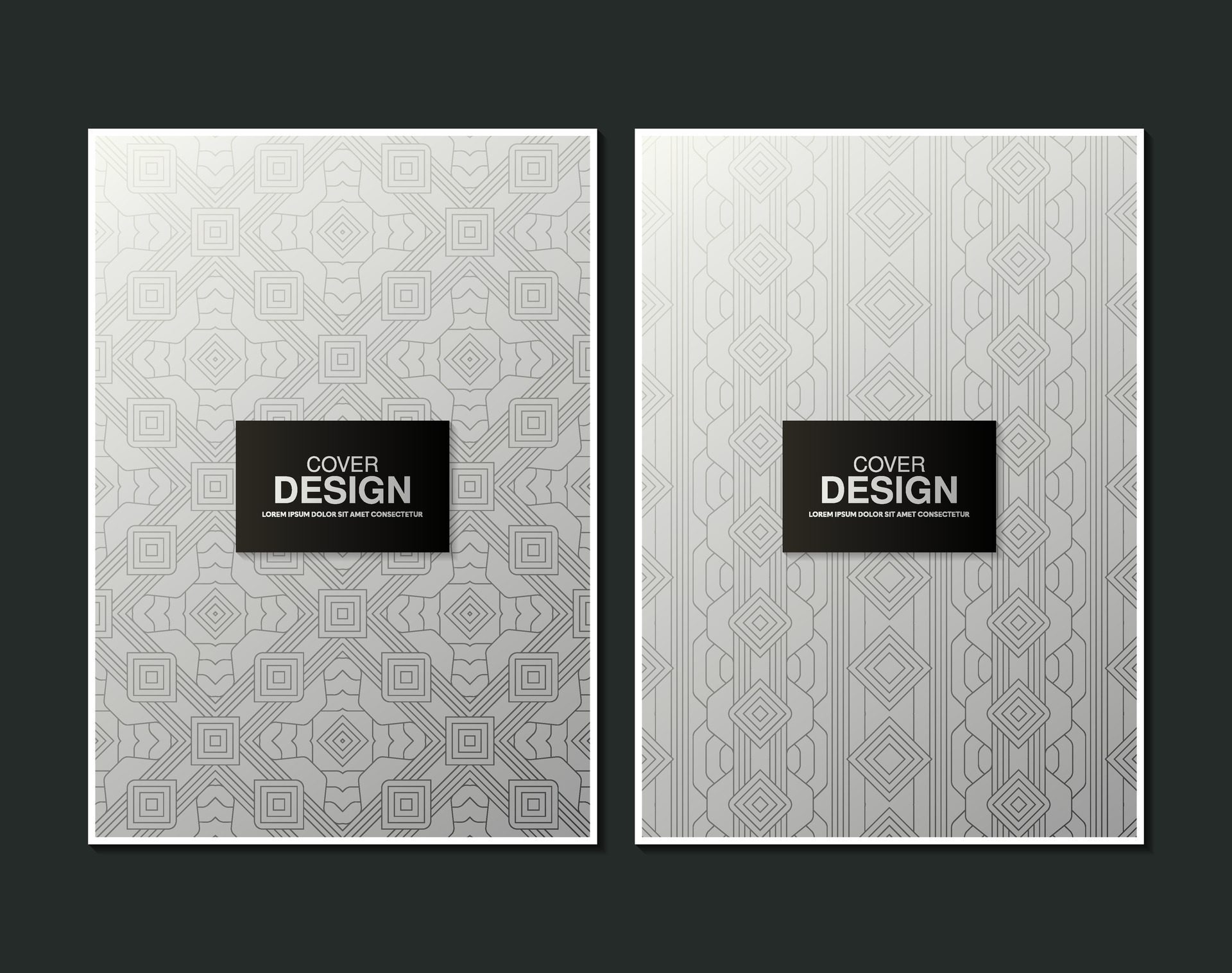 dark and white cover design abstract pattern Free Vector