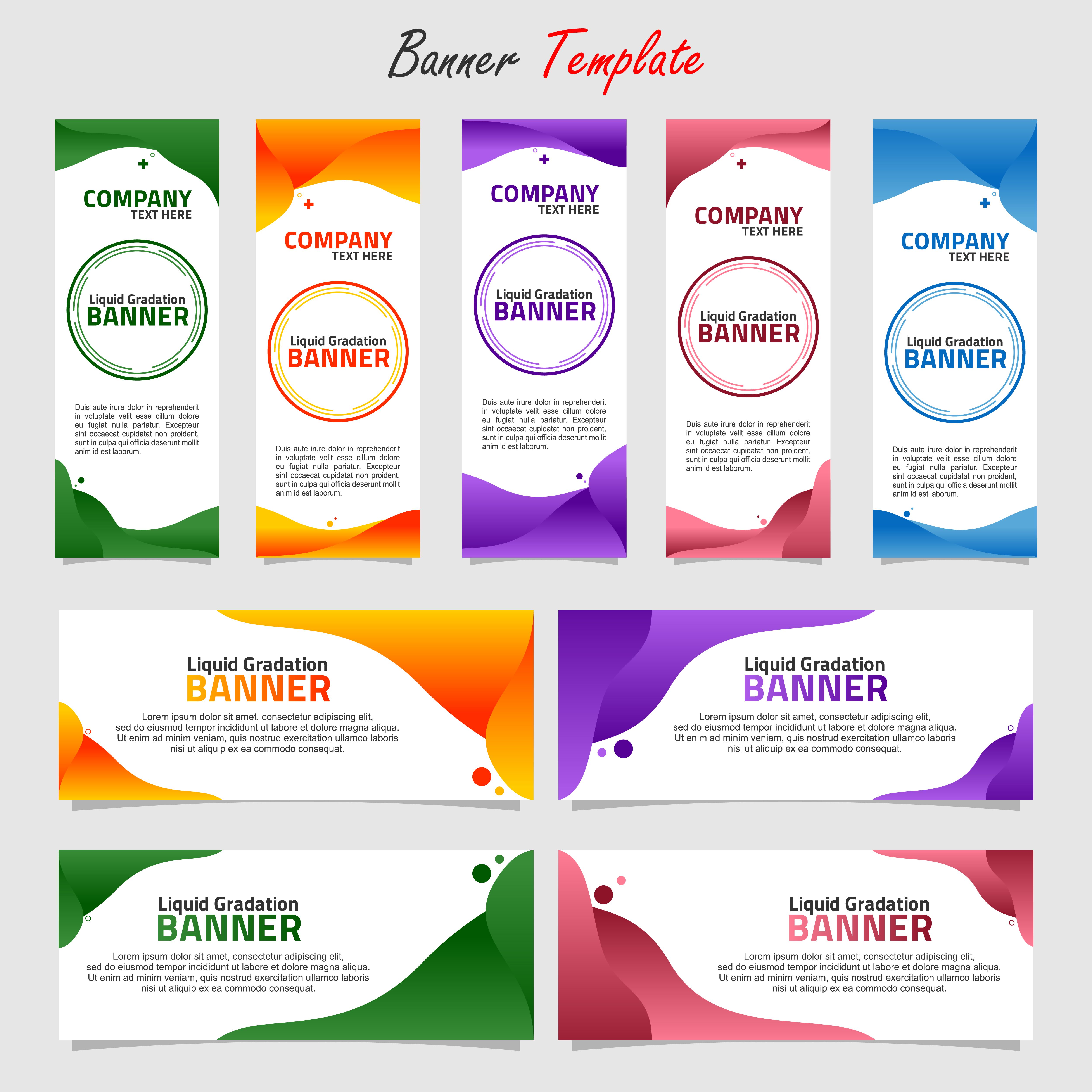 Liquid Background Banner Template Set Free Vector