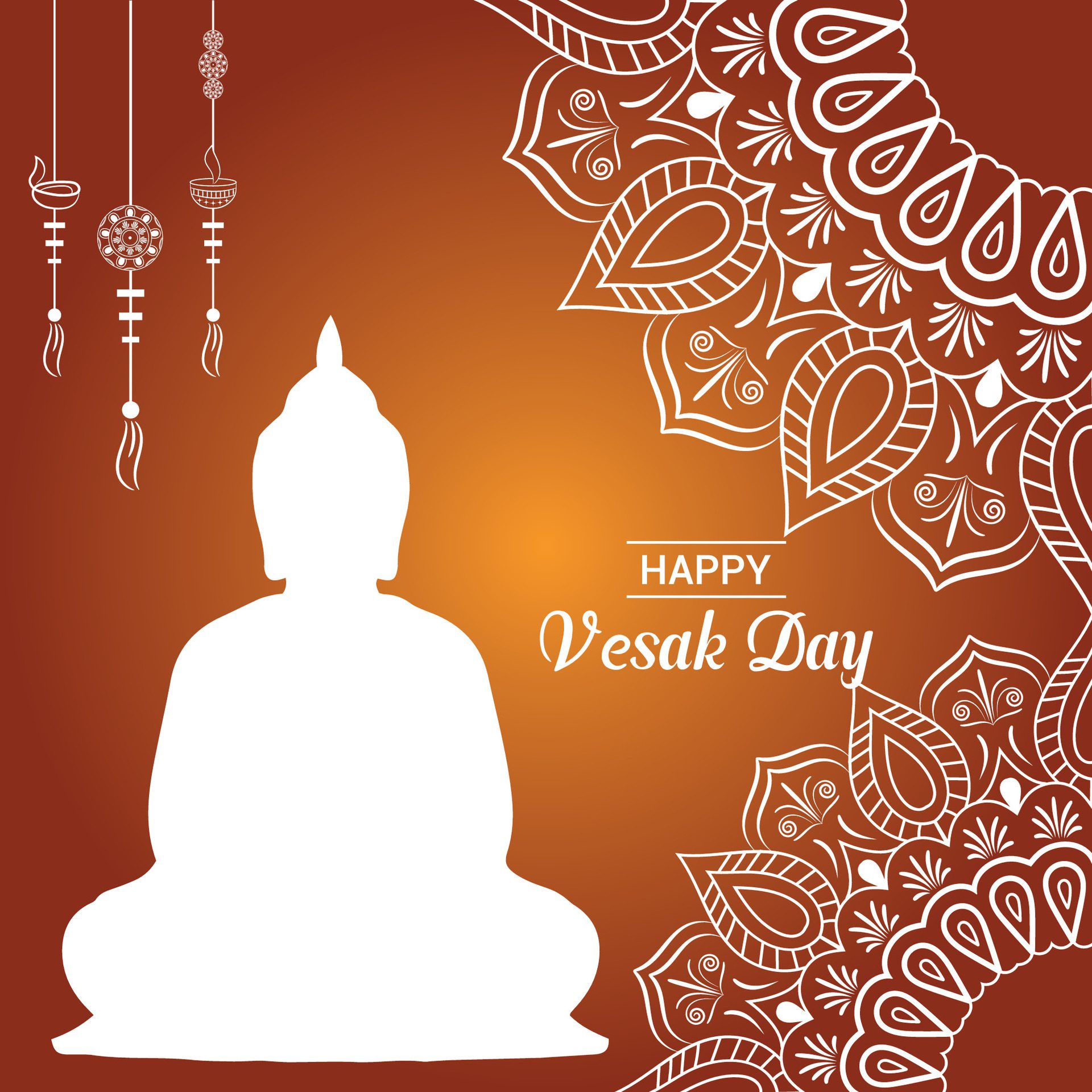 Flat vertical poster template for vesak day illustration festival celebration social media post and vesak day Banner Free Vector