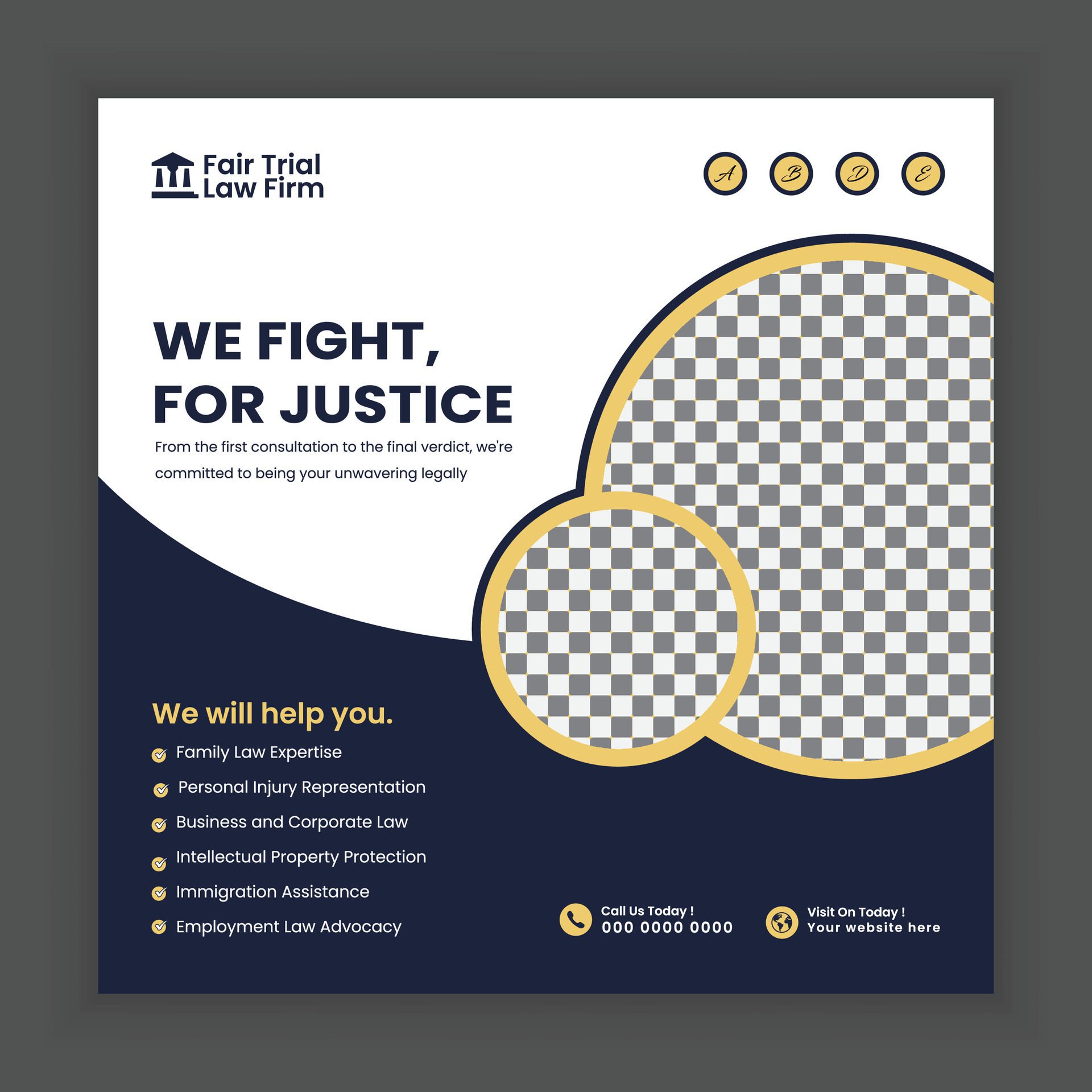 Law Firm Social media post and law consultation square flyer or web banner template design Free Vector