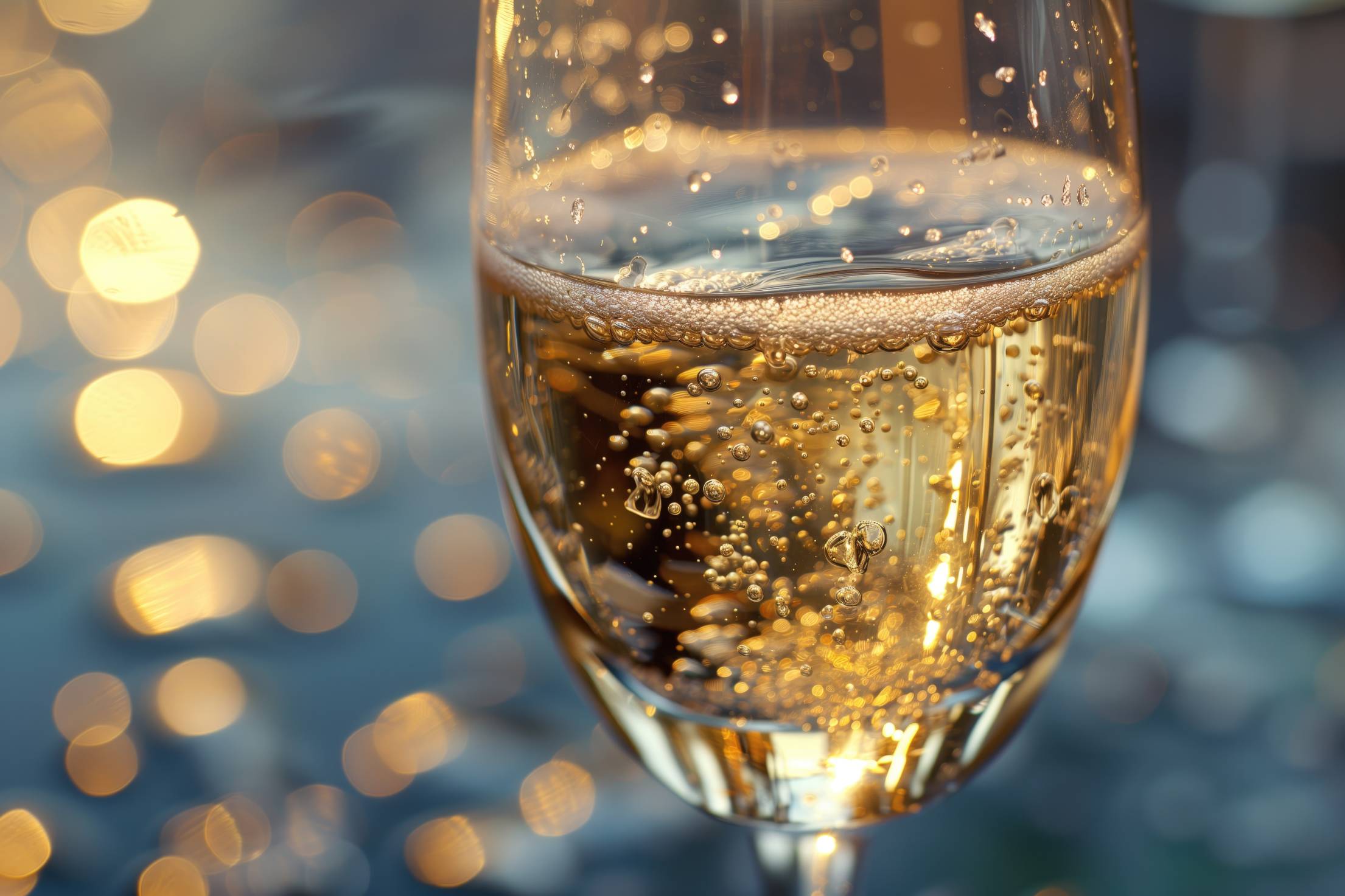 Golden Champagne Bubbles Stock Free