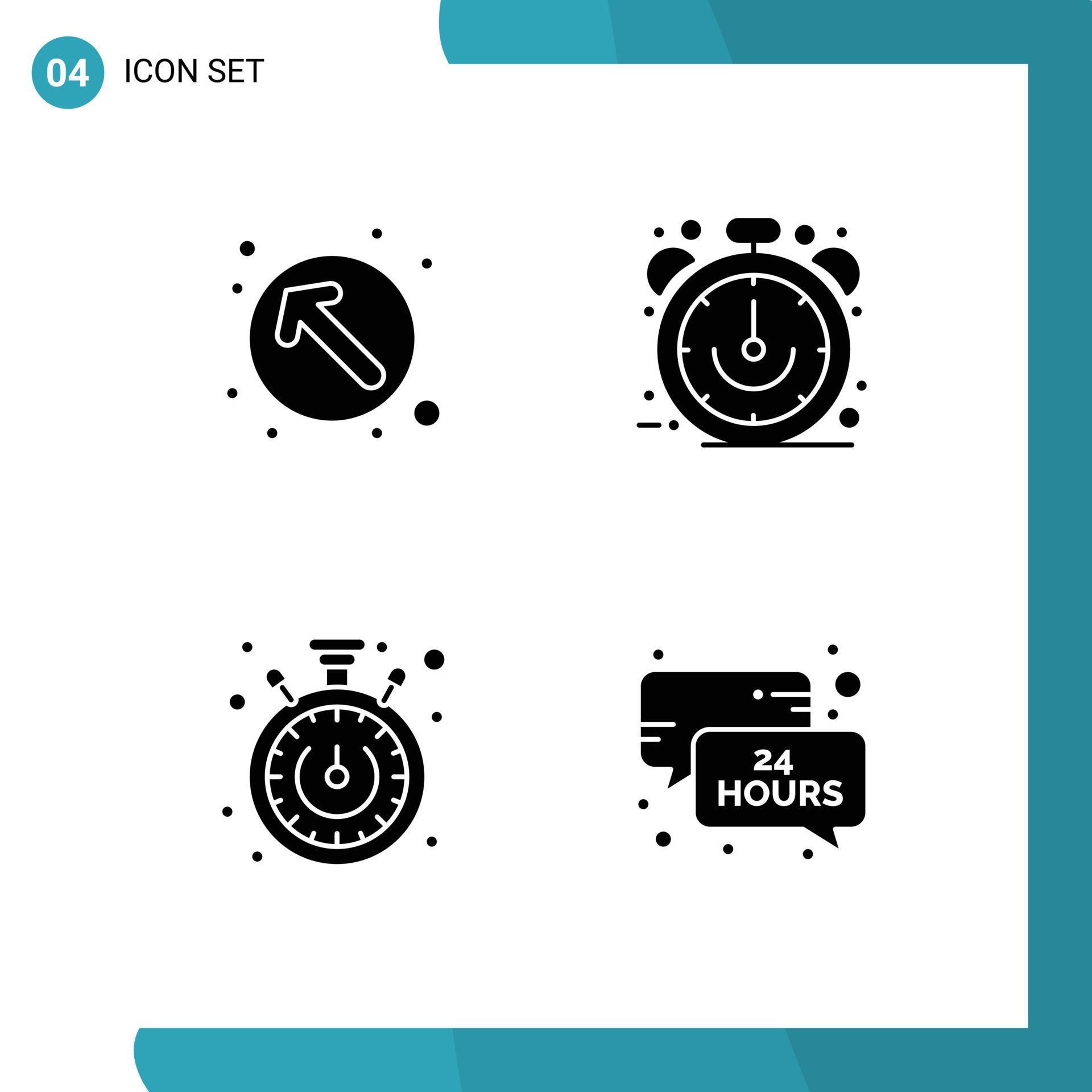 Pictogram Set of Simple Solid Glyphs of arrow stopwatch up left limited timer Editable Vector Design Elements Stock Free