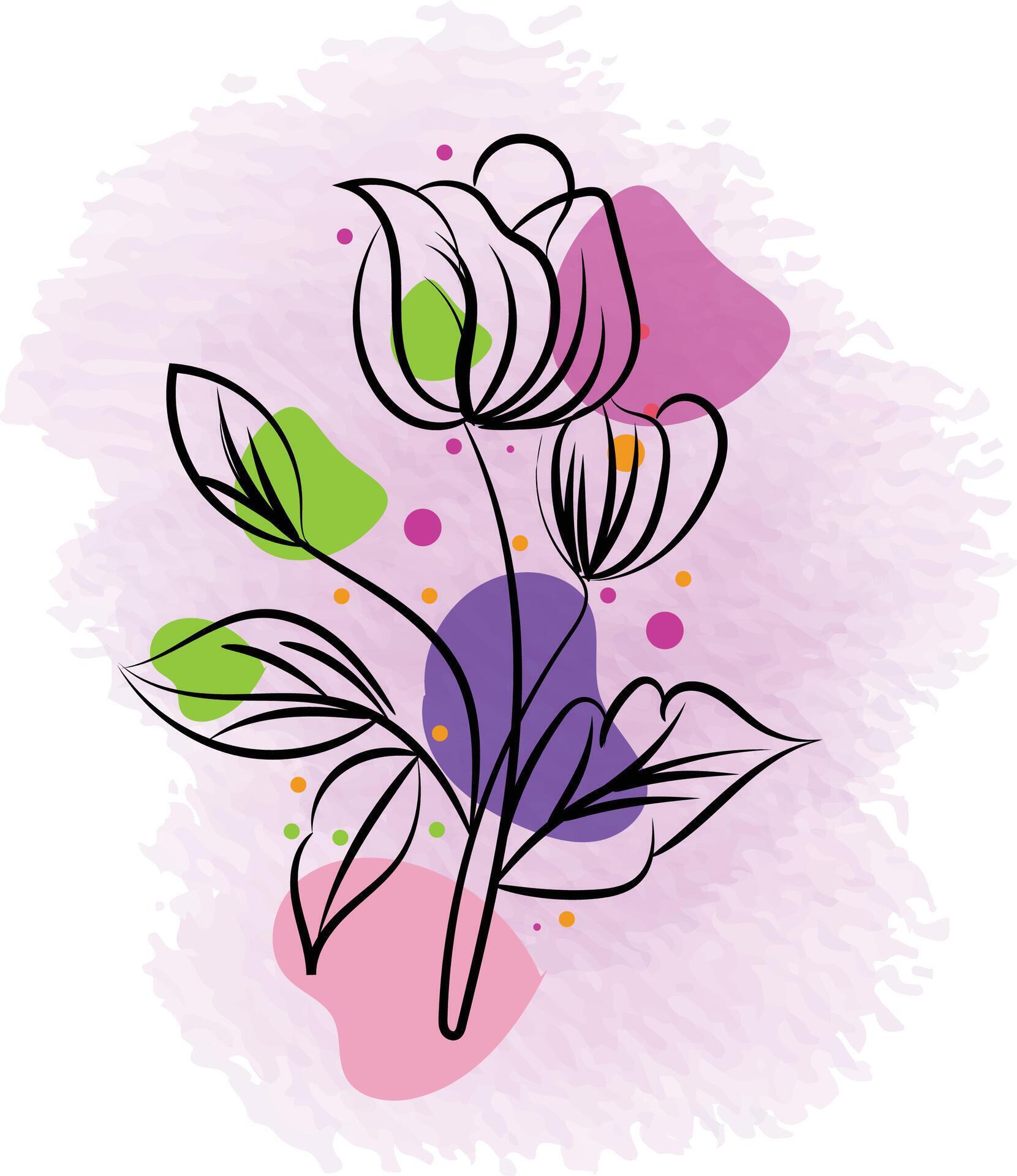 Watercolor cute flower Stock Free