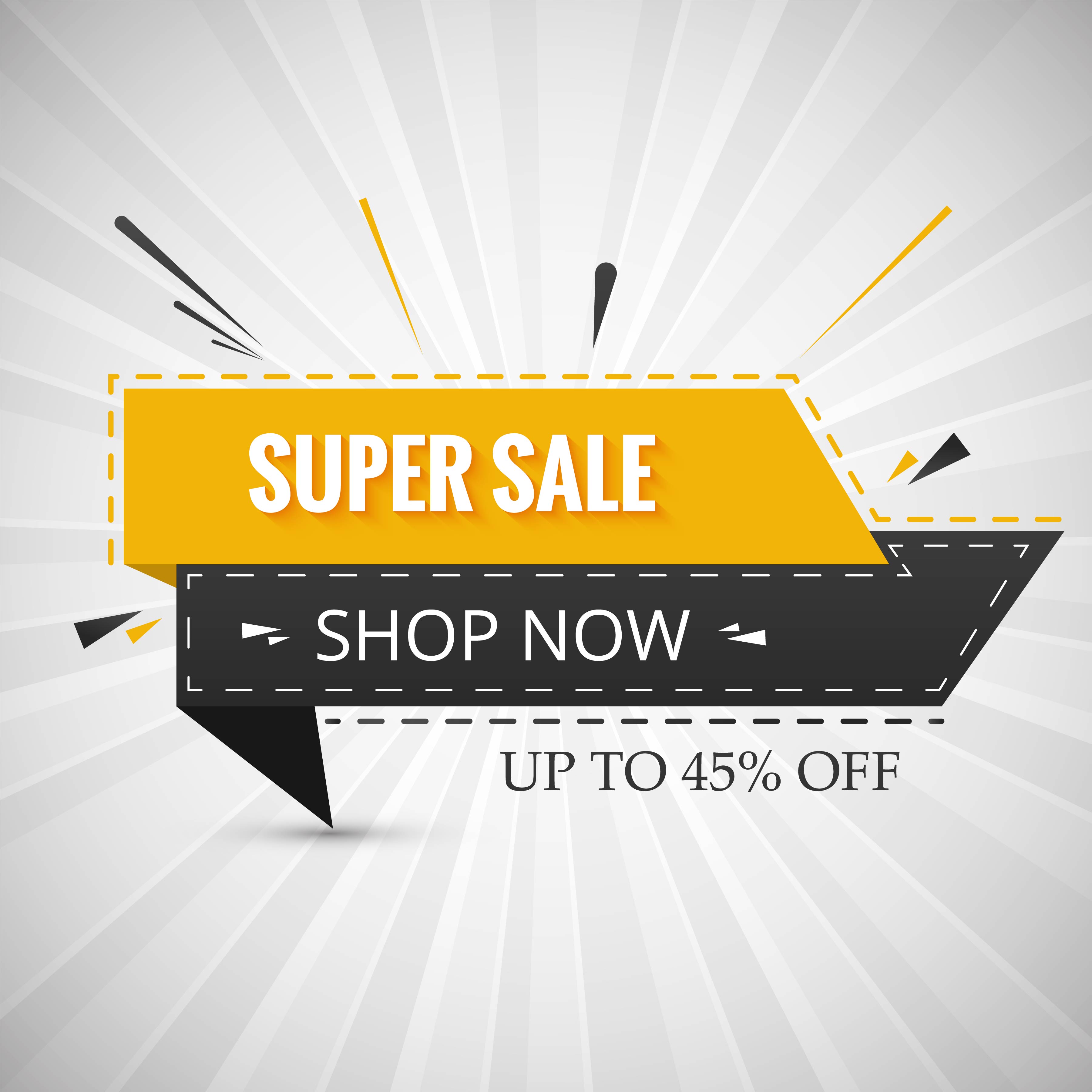 Creative super sale banner for your ribbon design Free Vector