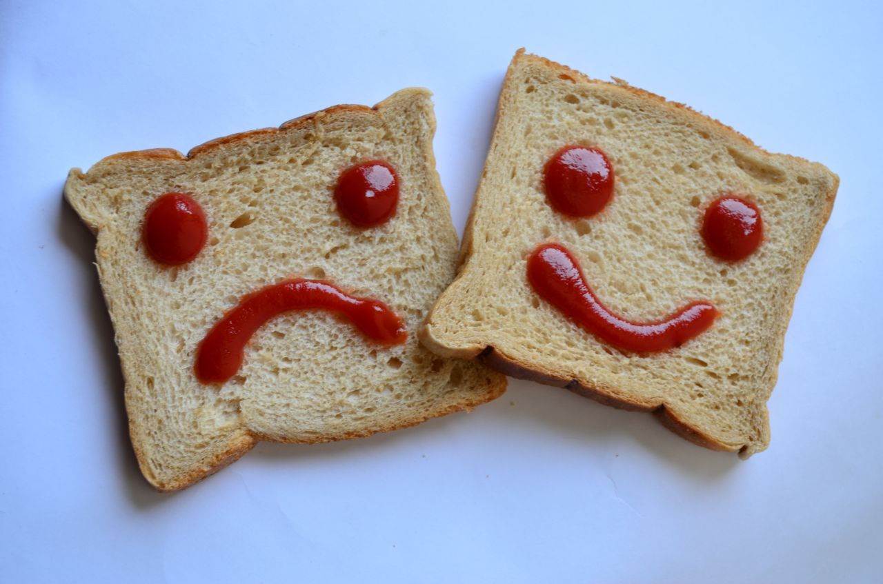 Happy Sad Face Bread Stock Free