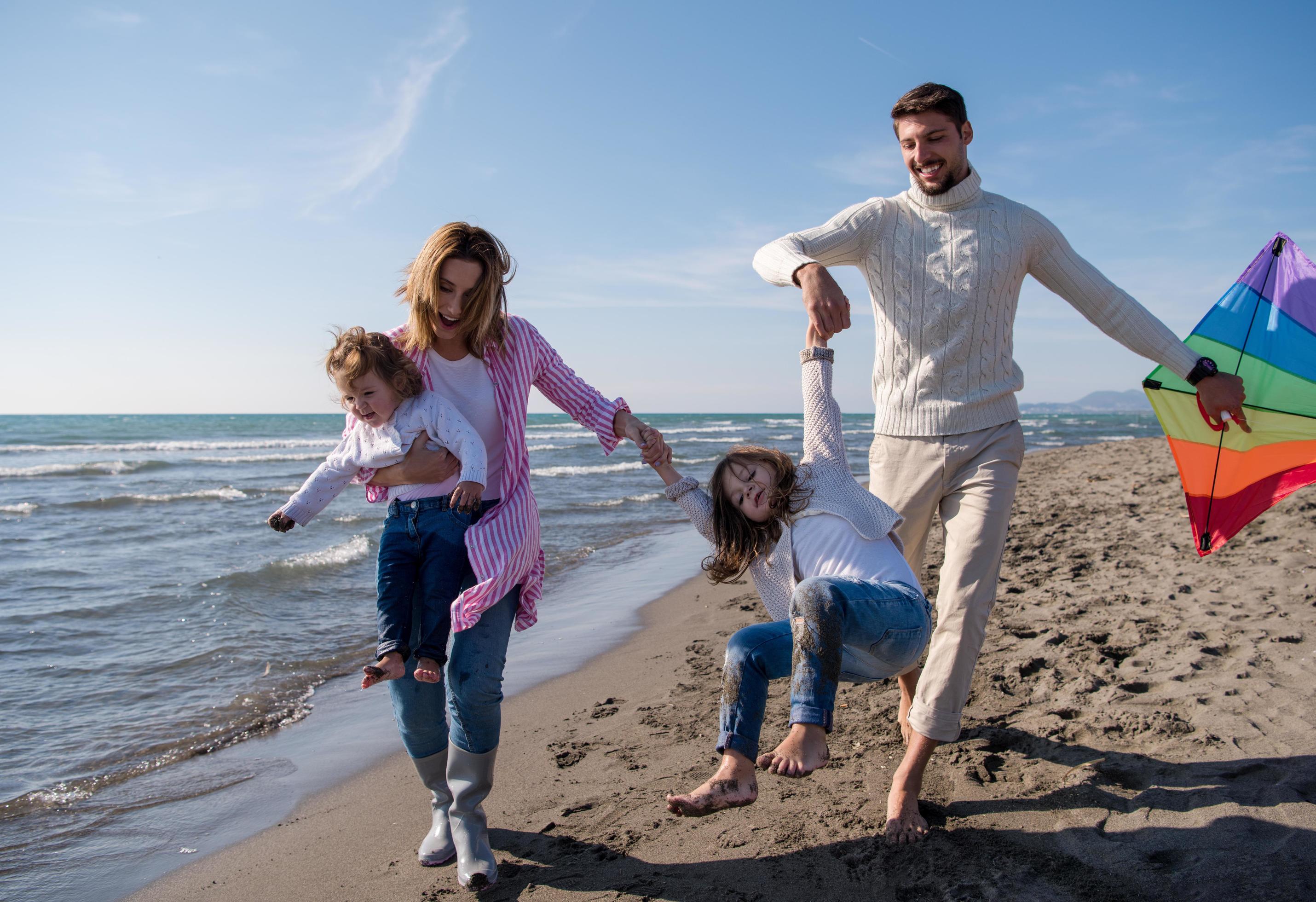 happy family enjoying vecation during autumn day Stock Free