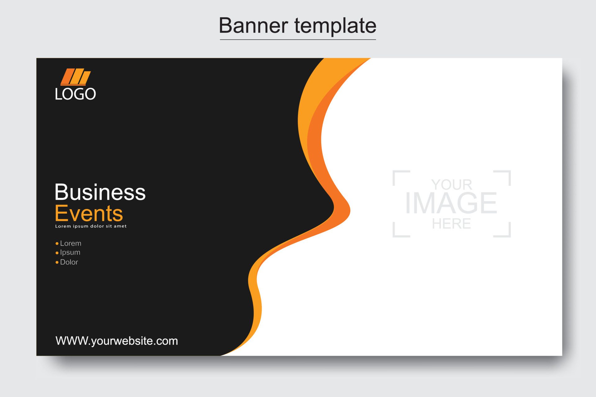 Vector abstract design web banner template. Web Design Elements – Header Design. Abstract geometric web banner template on grey background. Free Vector