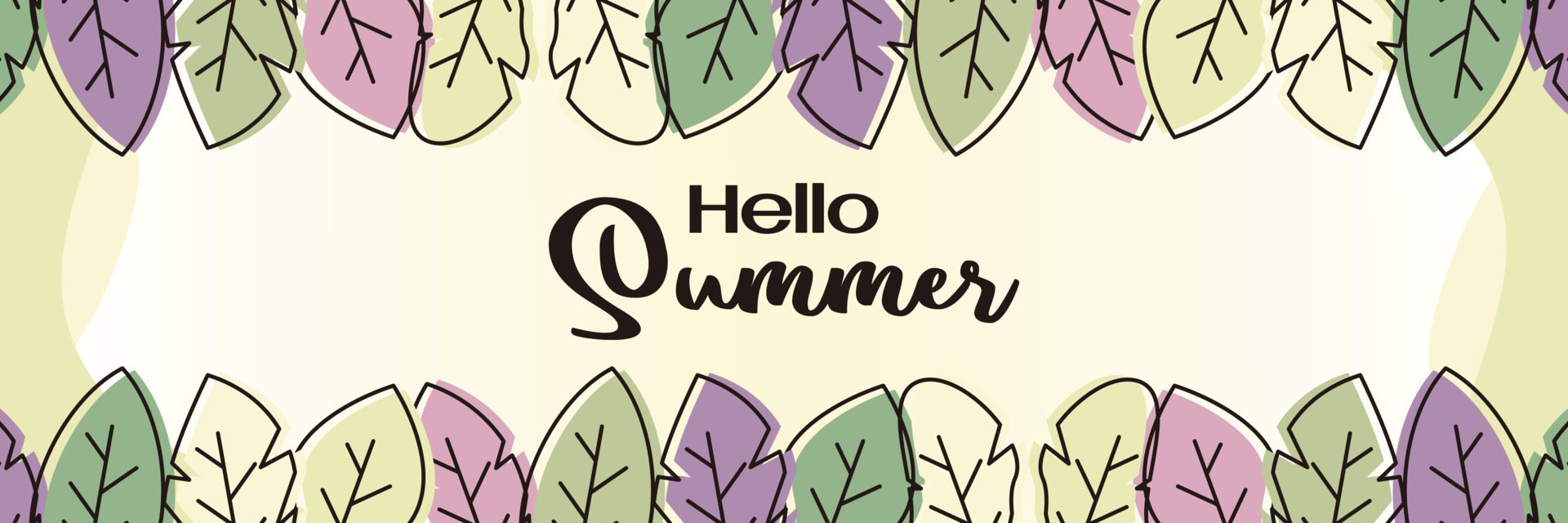 summer background, trendy design with leaf ornament. Template for banner, web, greeting card, presentation. Free Vector and Free SVG