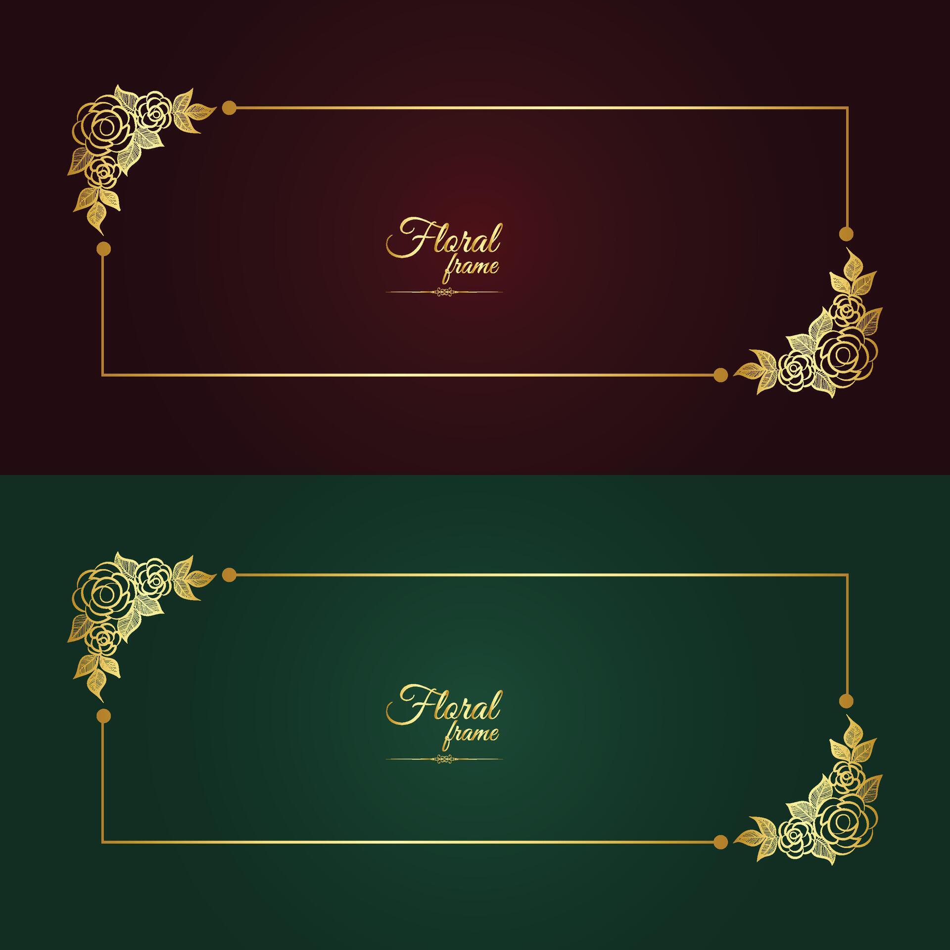 Flower Decorative Gold Frames And luxury Floral frame Stock Free