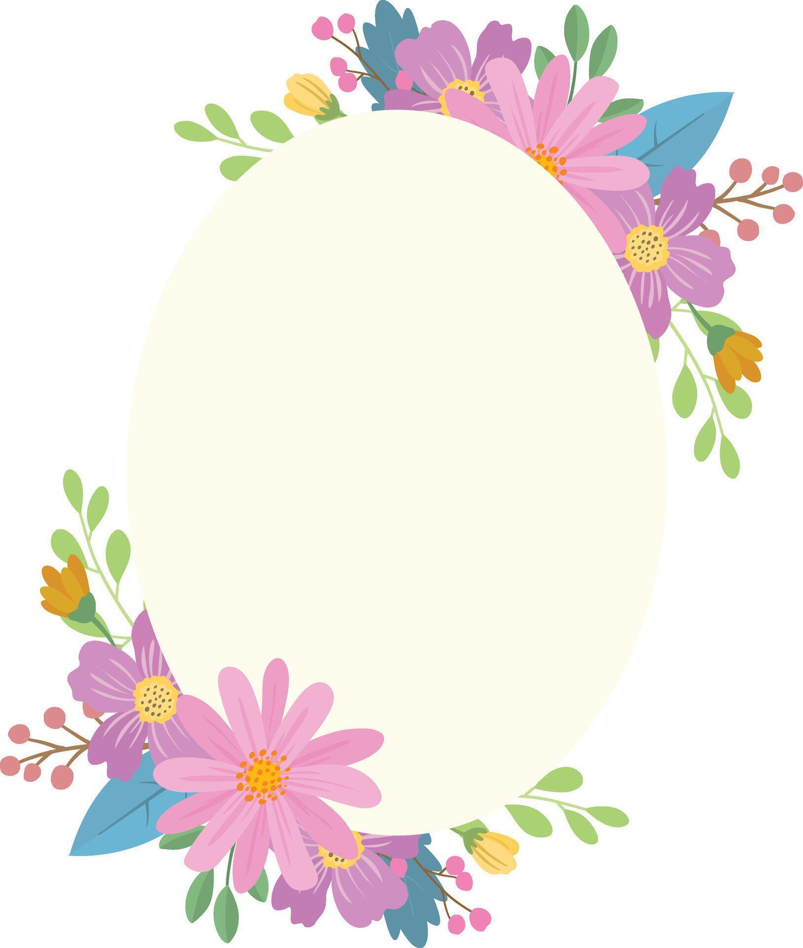 Wedding frame. with colorful flower bouquet, botanical template for card, invitation Stock Free