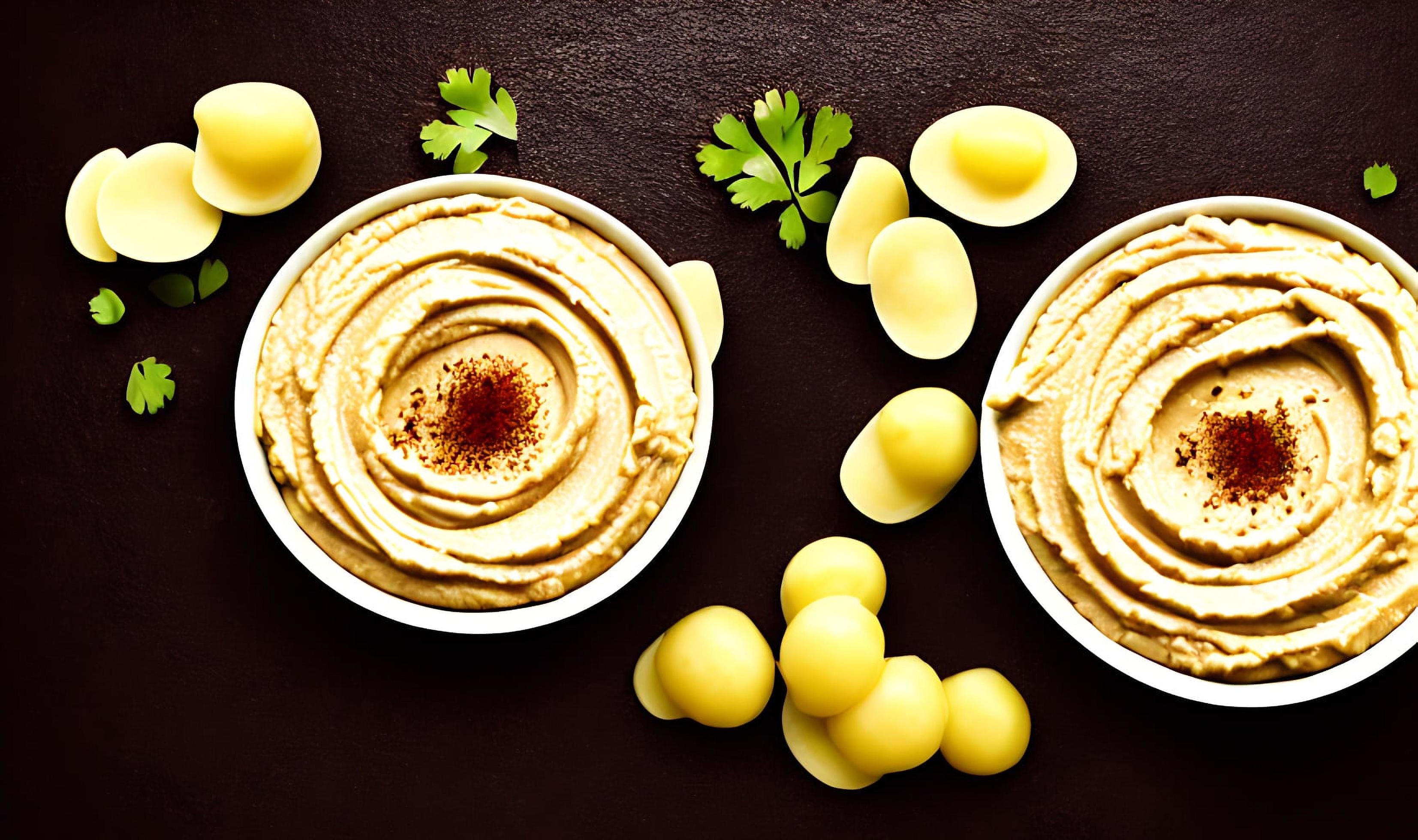 Healthy food. Traditional freshly made organic hummus. Stock Free