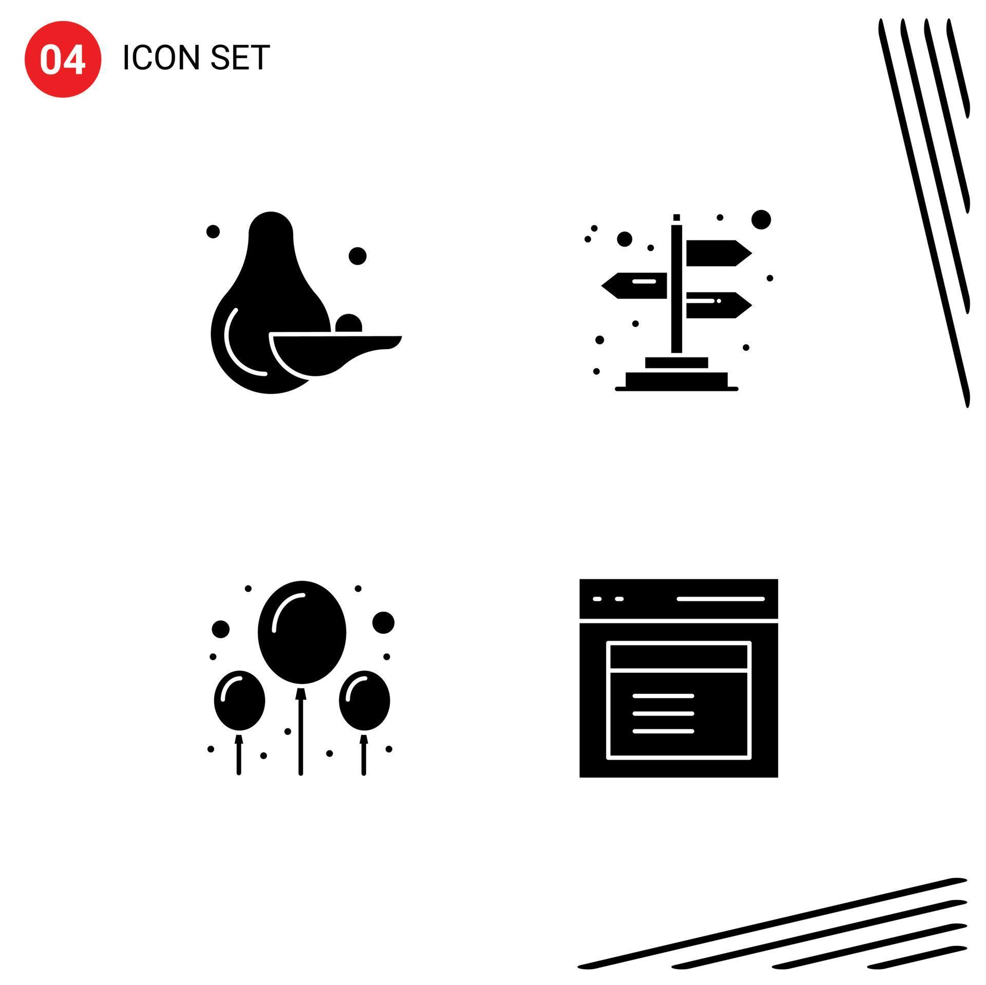 4 Creative Icons Modern Signs and Symbols of food communication arrows balloon modal Editable Vector Design Elements Stock Free