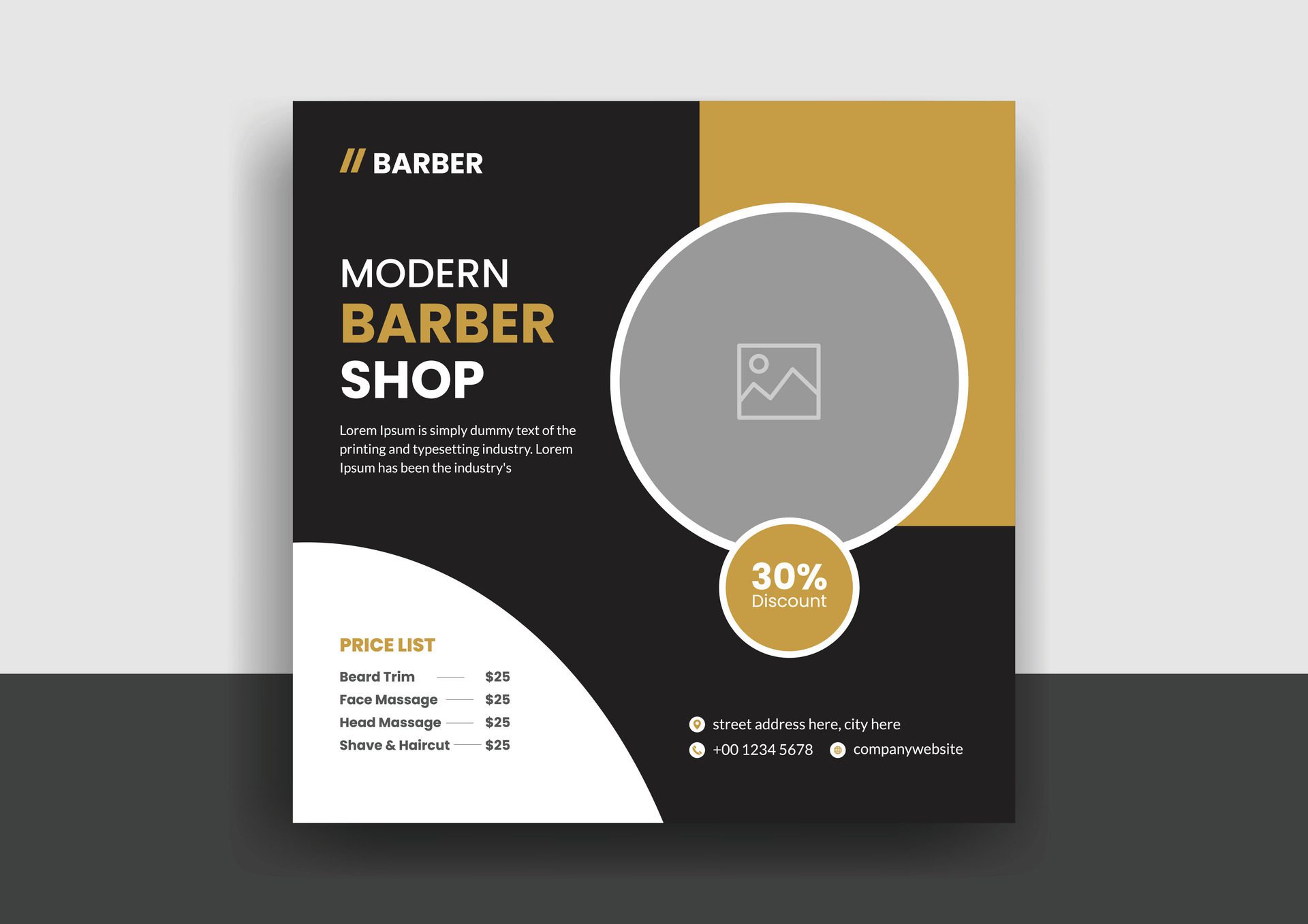 Barber shop hair salon social media post template. beauty spa business web banner design Free Vector