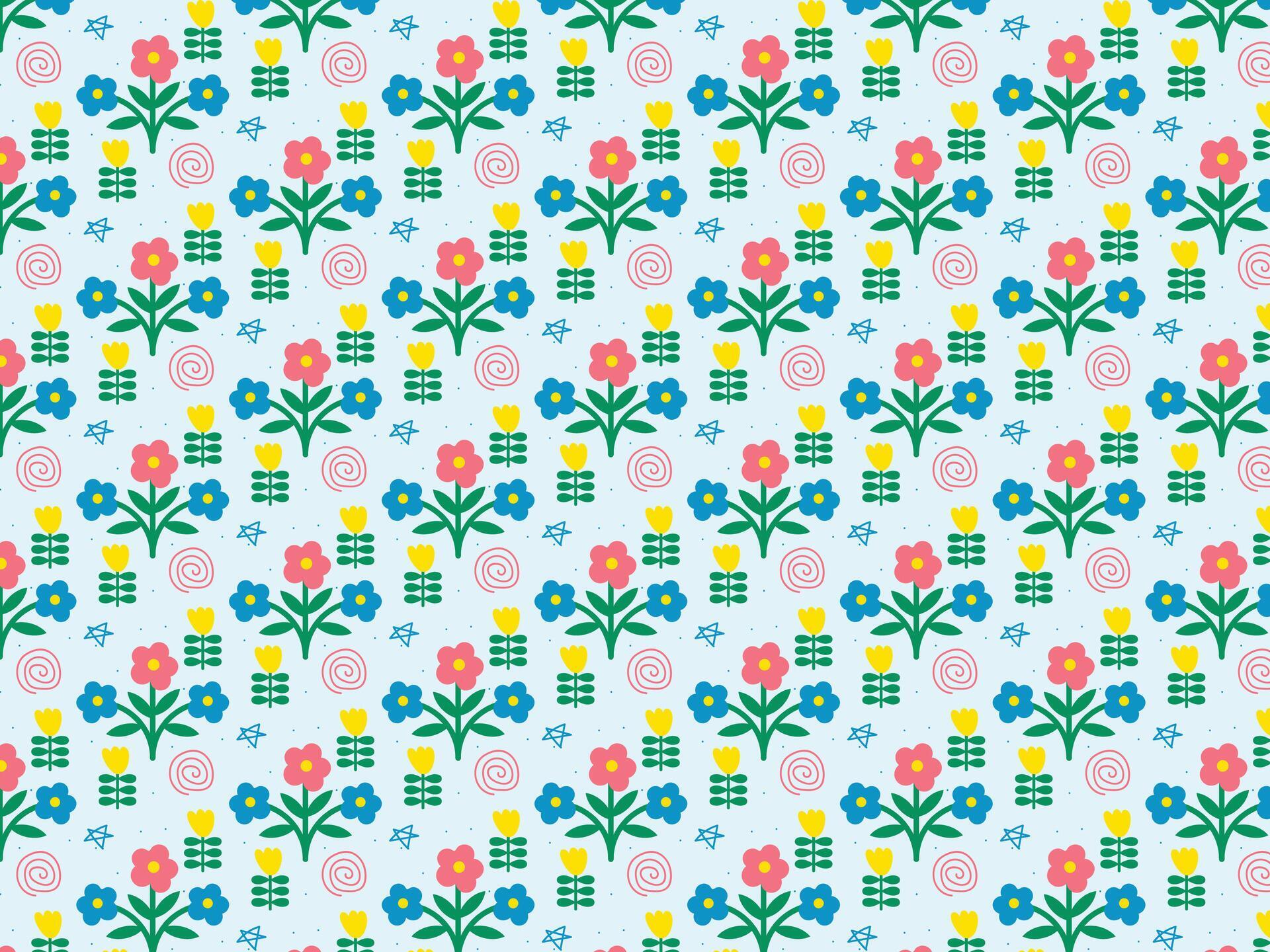 Seamless floral flower vector background pattern Stock Free