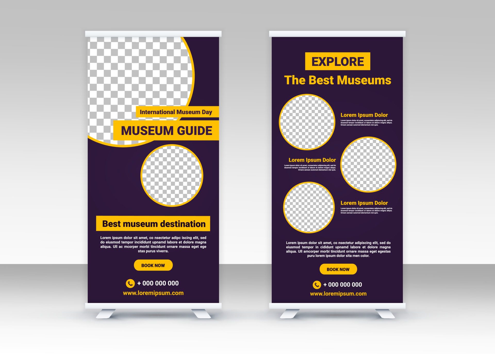 International Museum Day. Standee banner design. Editable template. Free Vector