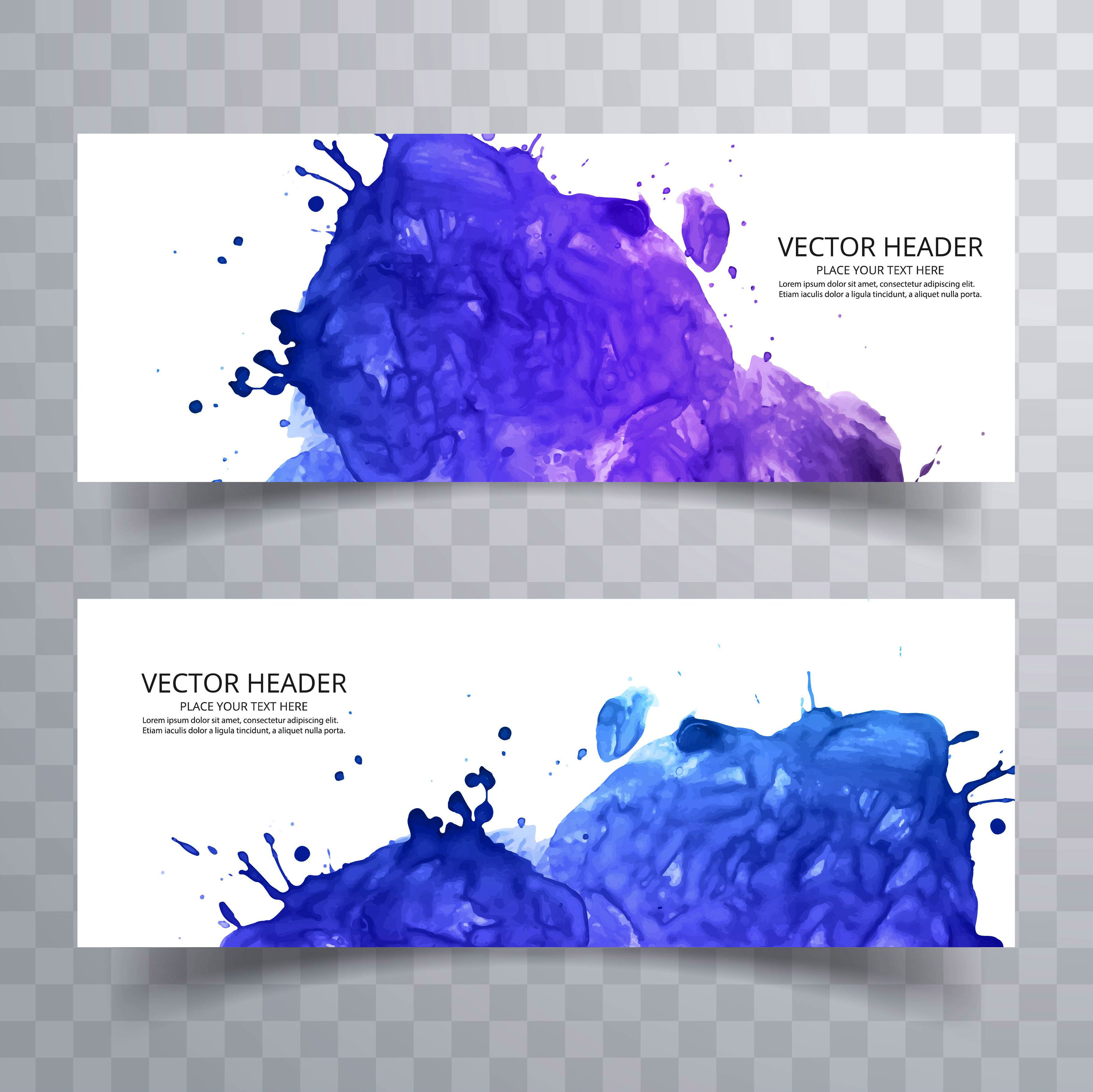 Beautiful watercolor banners set design Free Vector