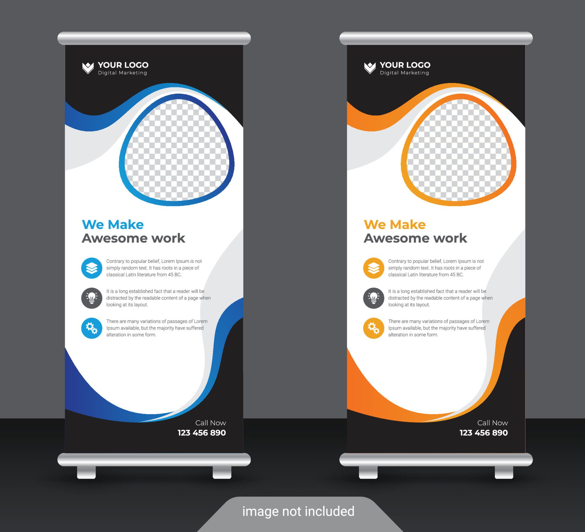 Creative corporate and business roll up banner design template Free Vector