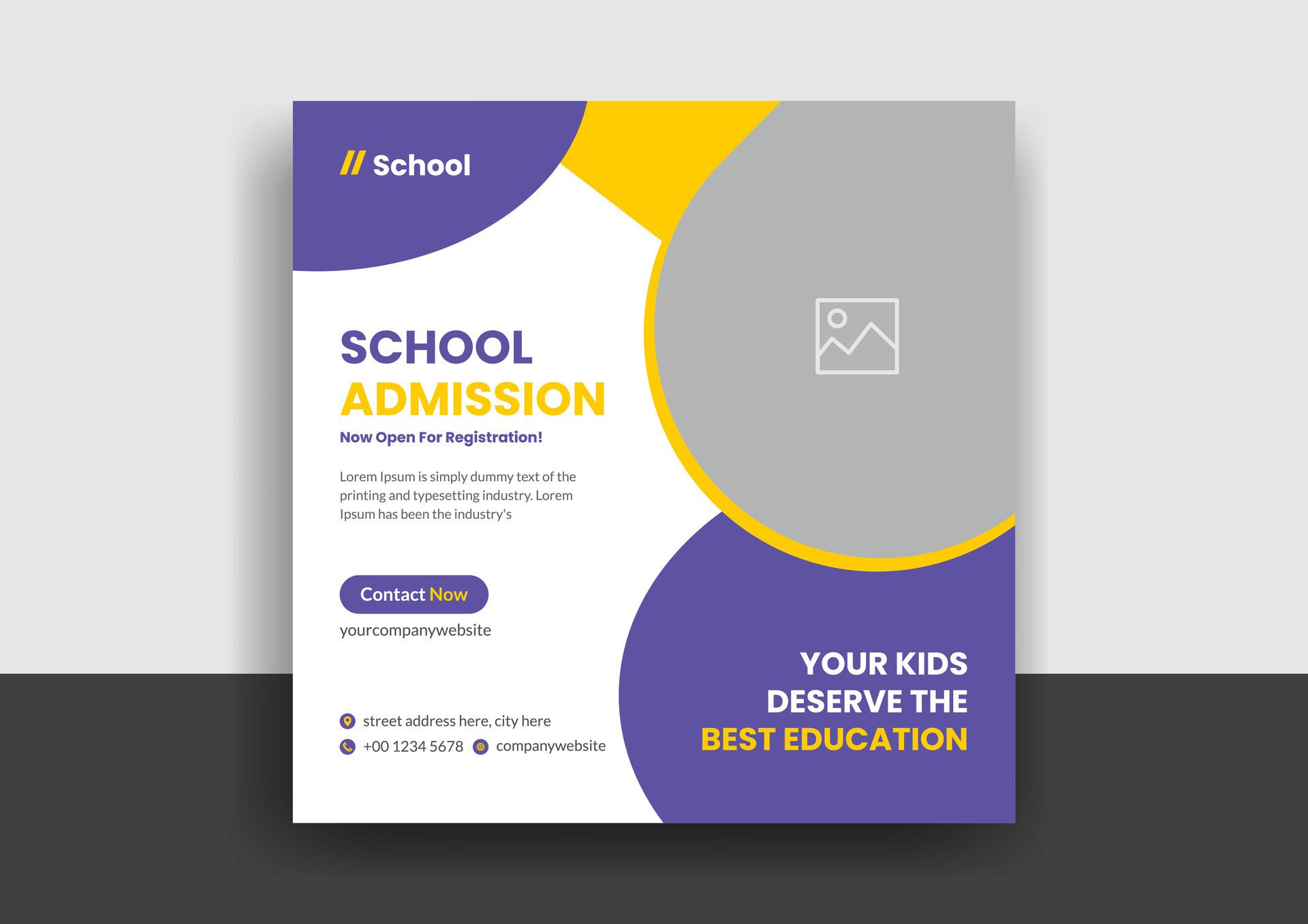 
									School admission social media post web banner template Free Vector