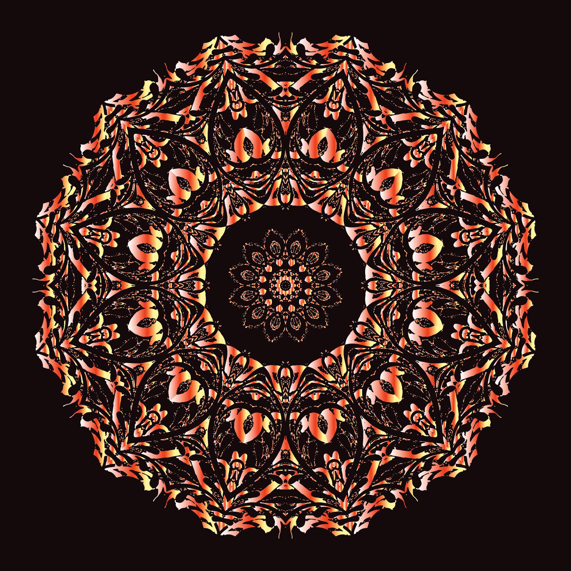 creative floral febric pattern mandala design Free Vector