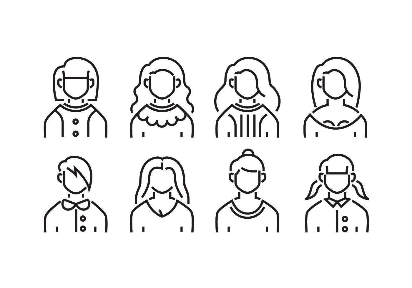 Women avatars Free Vector and Free SVG