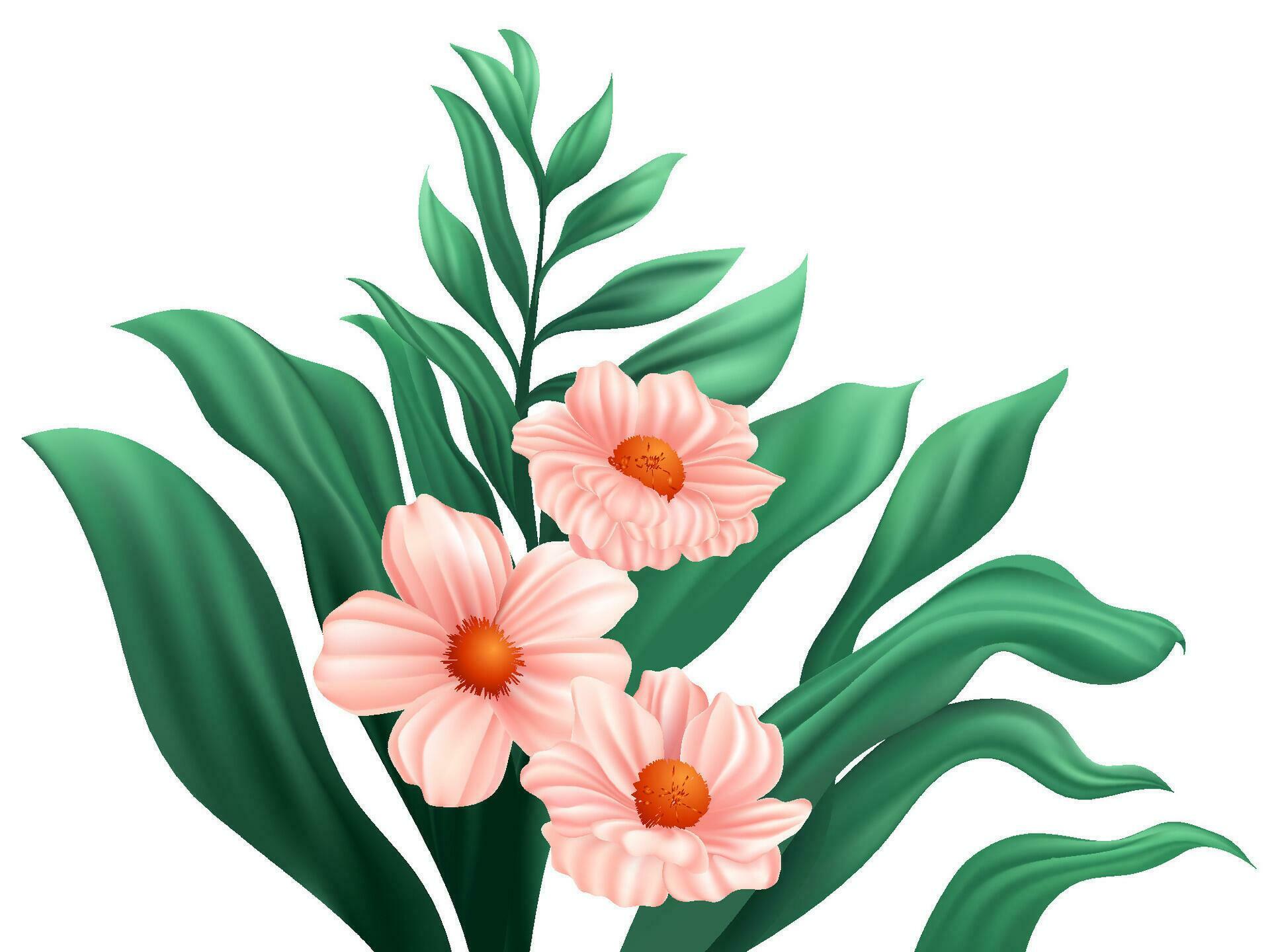 Vector hand painted flowers Stock Free