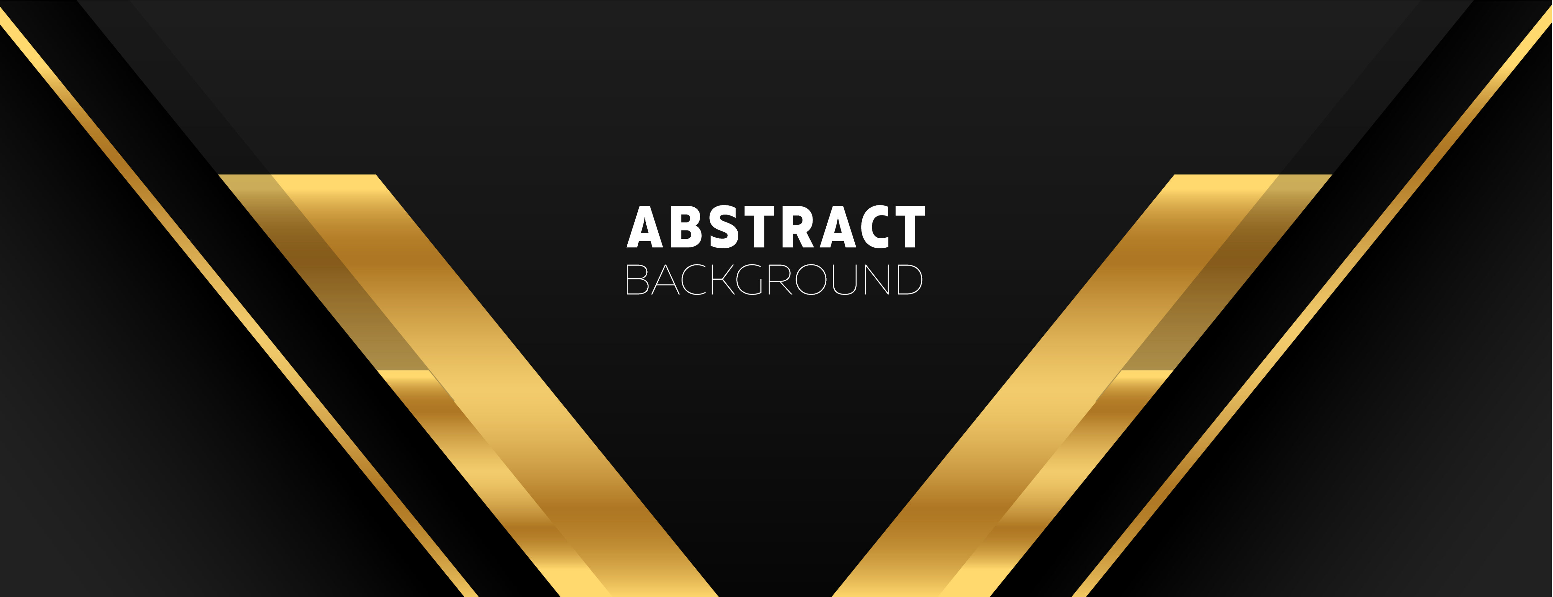 Black banner with golden V shapes Free Vector