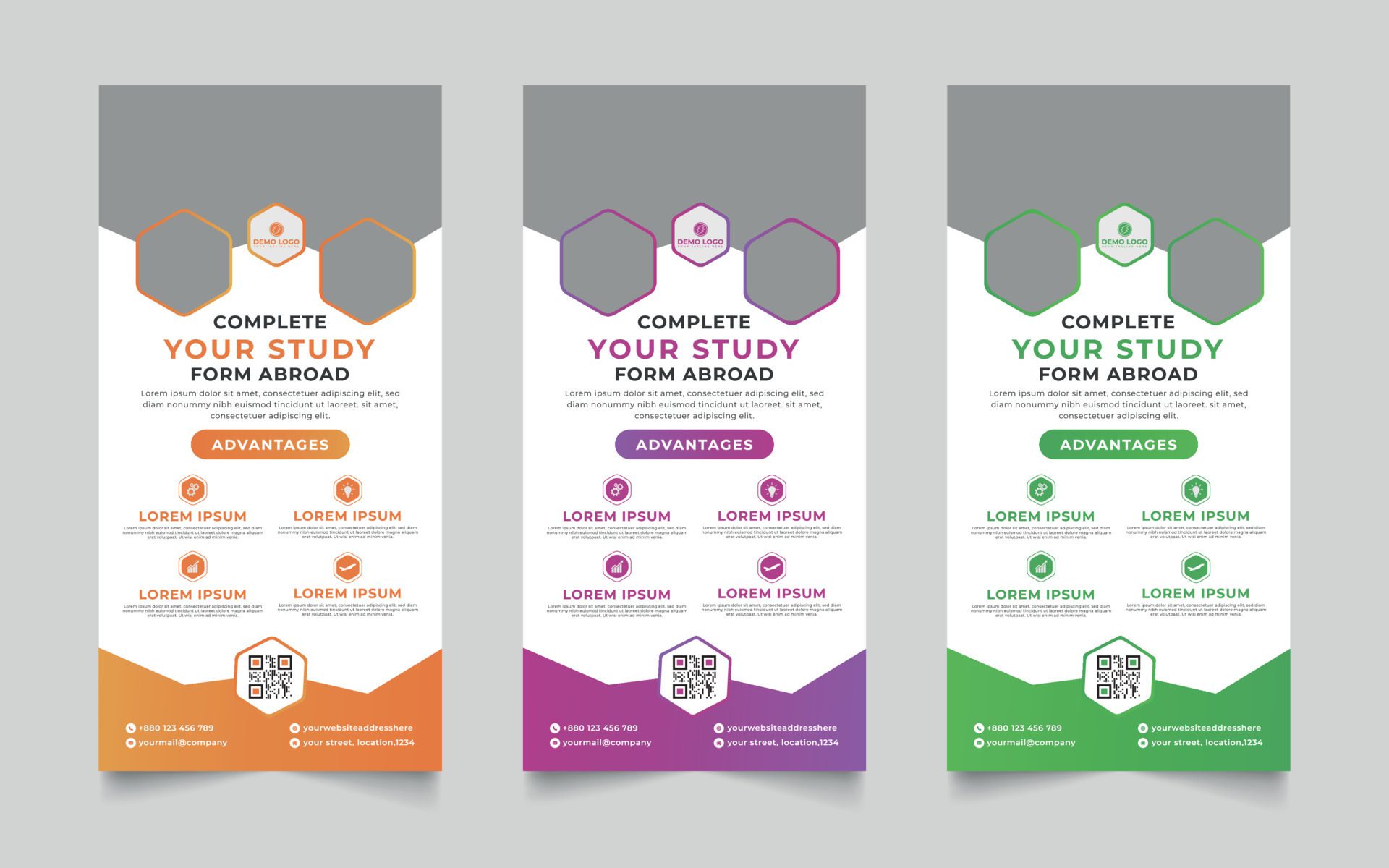 Creative roll up banner design Free Vector