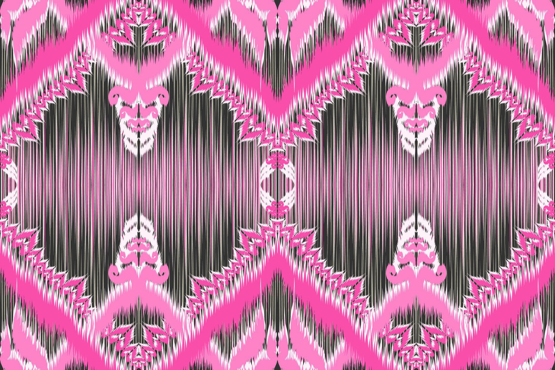 Bohemian Chic Handmade Ikat Fabric Pattern Unveiling Timeless Asian Tradition and Artistry. Free Vector