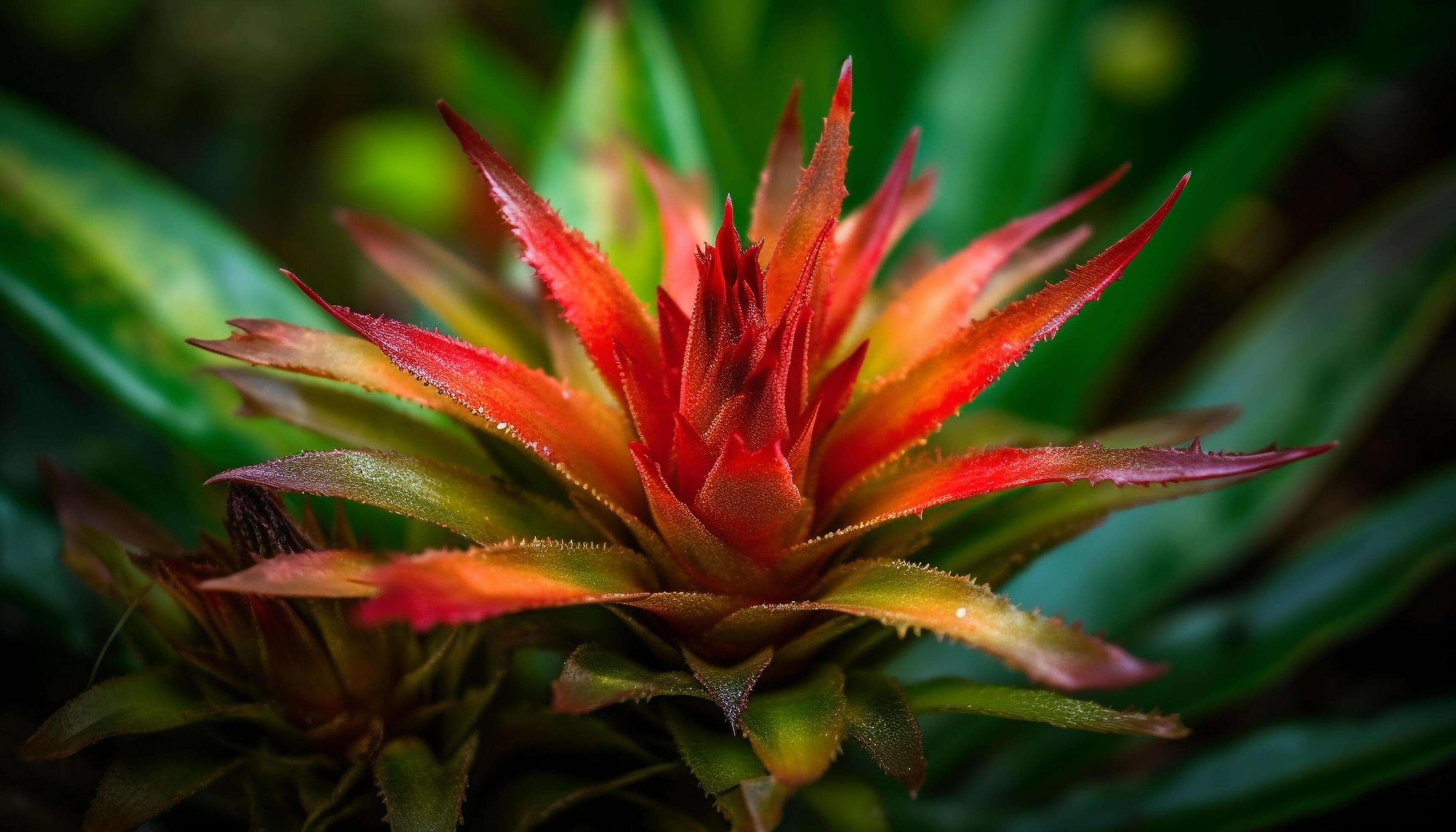 Vibrant tropical flower head showcases nature beauty generated by AI Stock Free