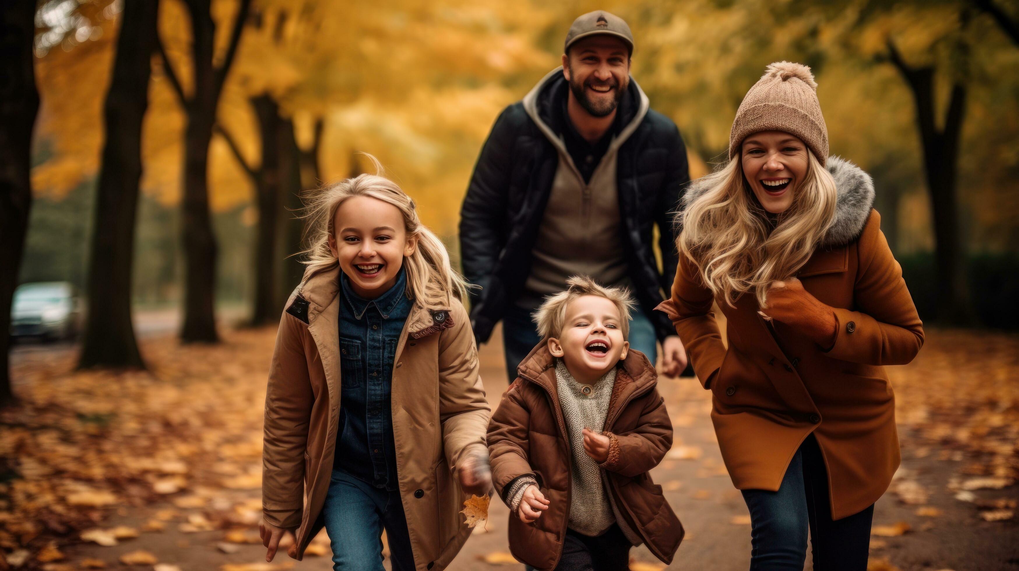 Happy family in the park Stock Free