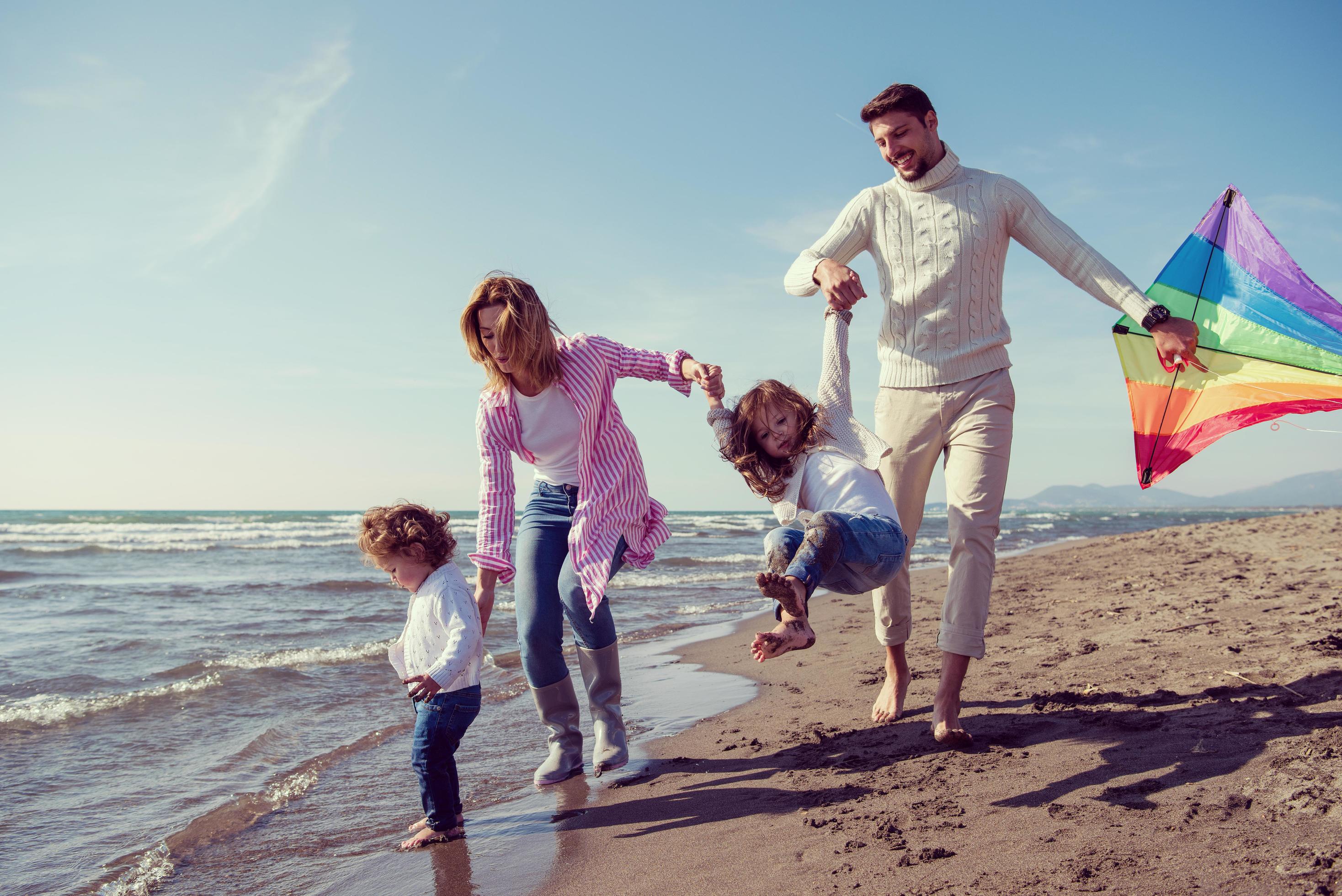 happy family enjoying vecation during autumn day Stock Free