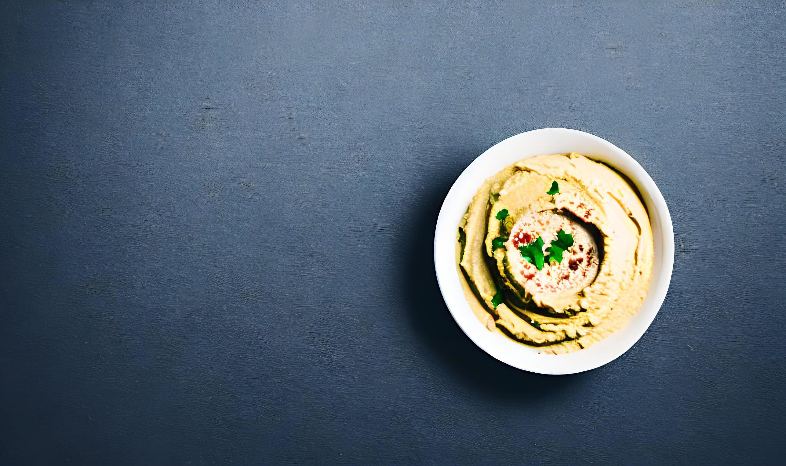 Healthy food. Traditional freshly made organic hummus. Stock Free