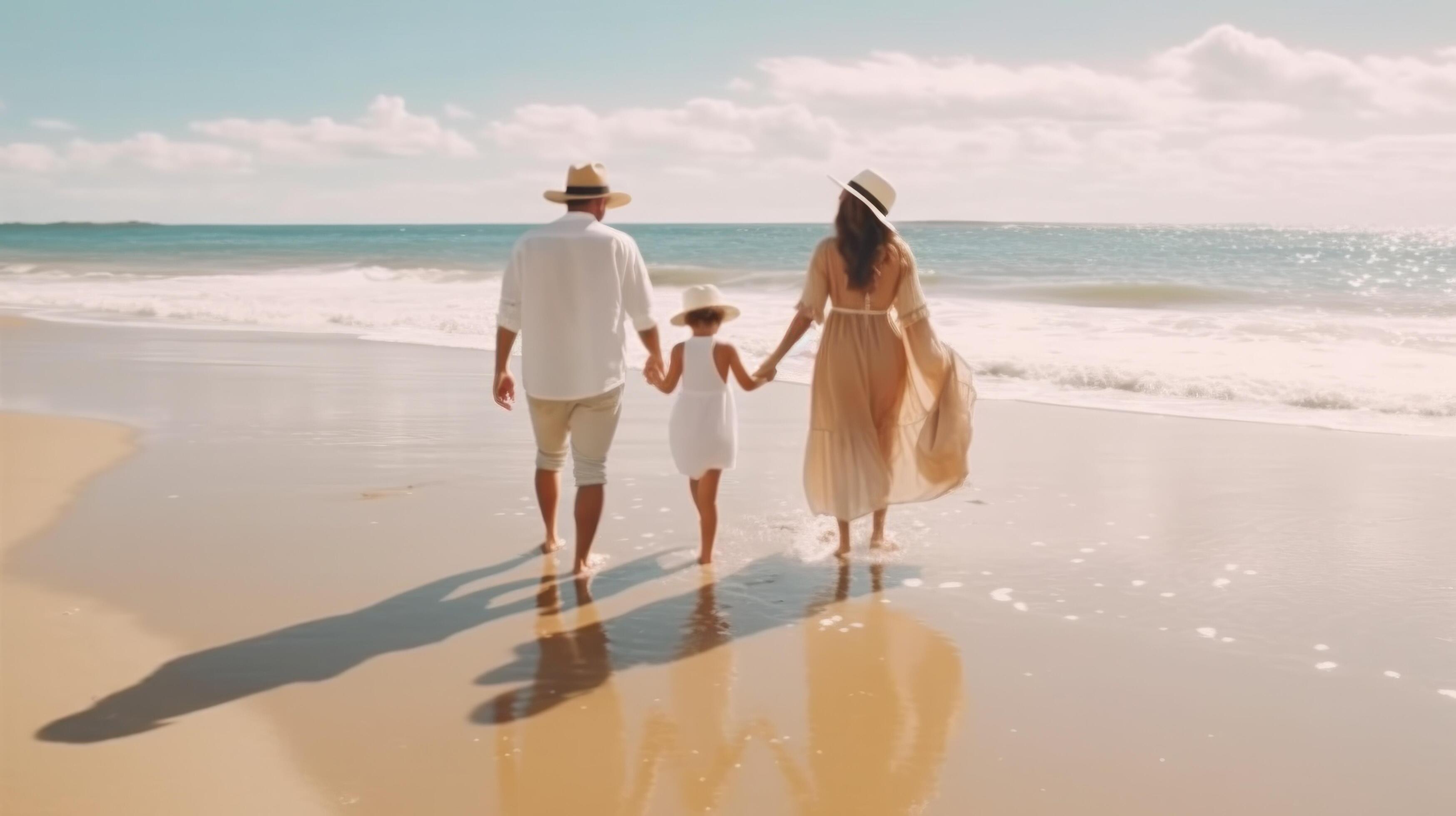 Happy Family on the beach. Illustration Stock Free