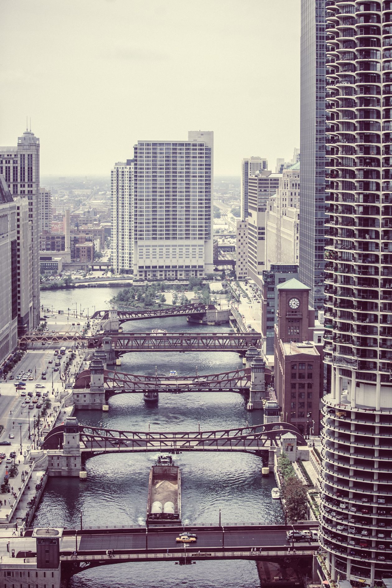 Wacker Drive Downtown Chicago River Stock Free