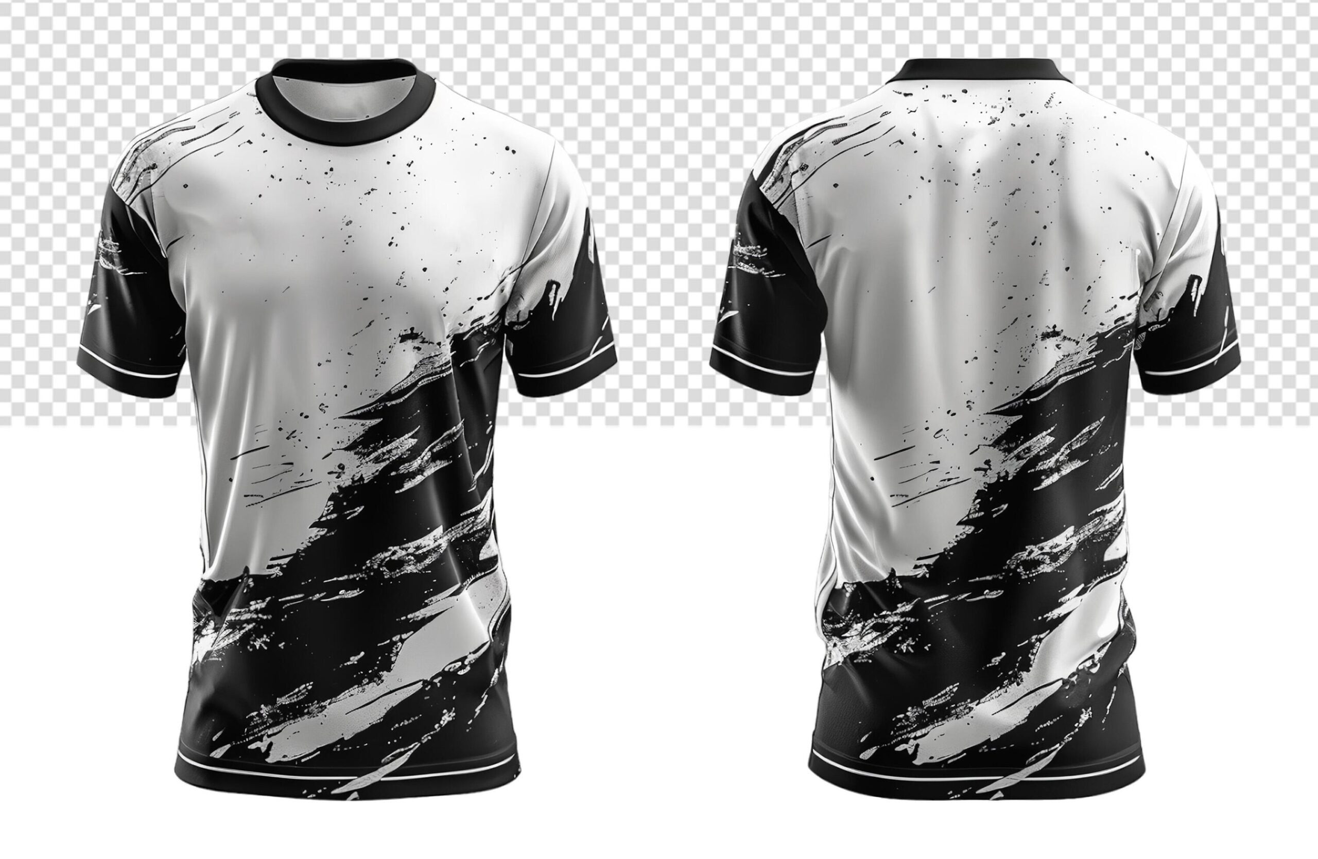 sports jersey uniform template with black and white pattern, generated ai Free Photo