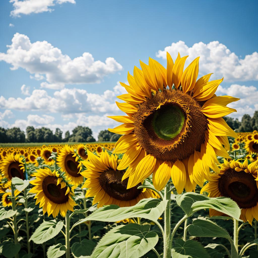 Sunflower singing a song by @ai_generated