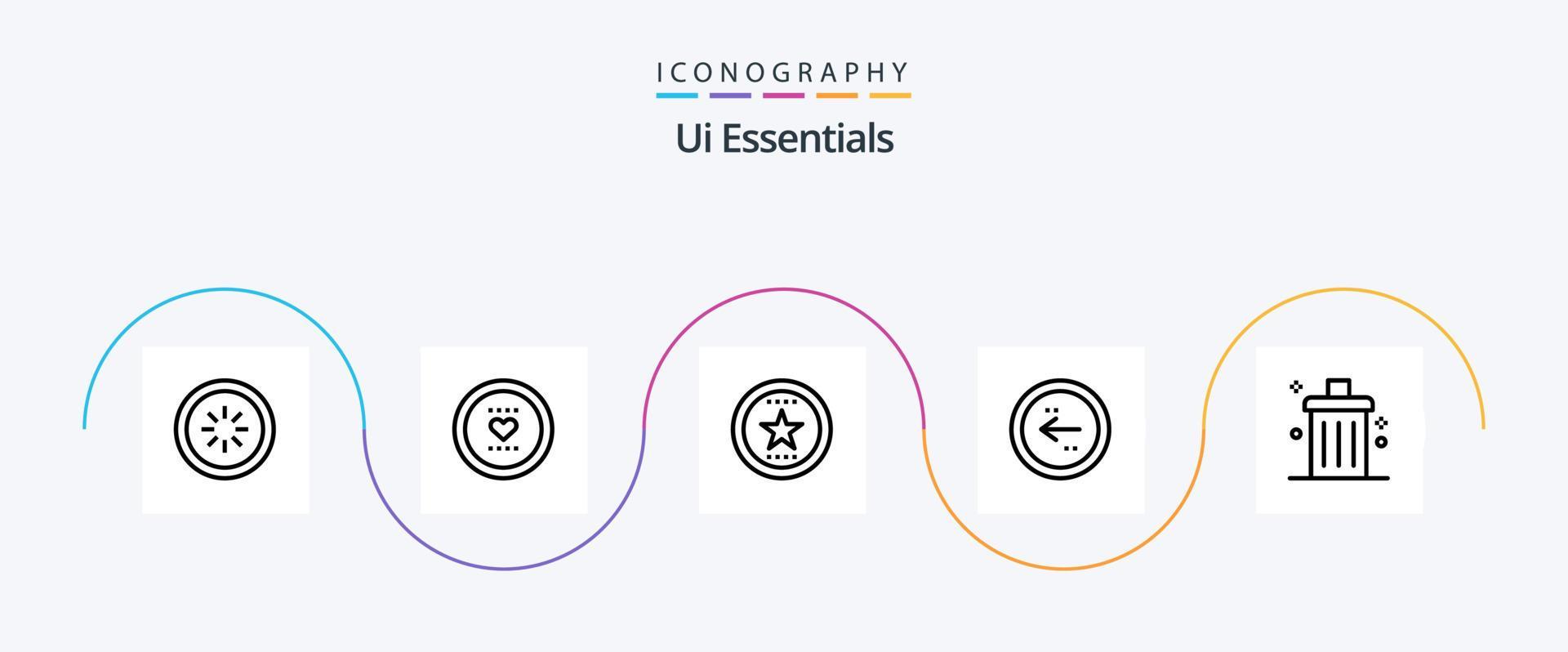 Ui Essentials Line 5 Icon Pack Including circle. arrow. love. star. favorite Stock Free