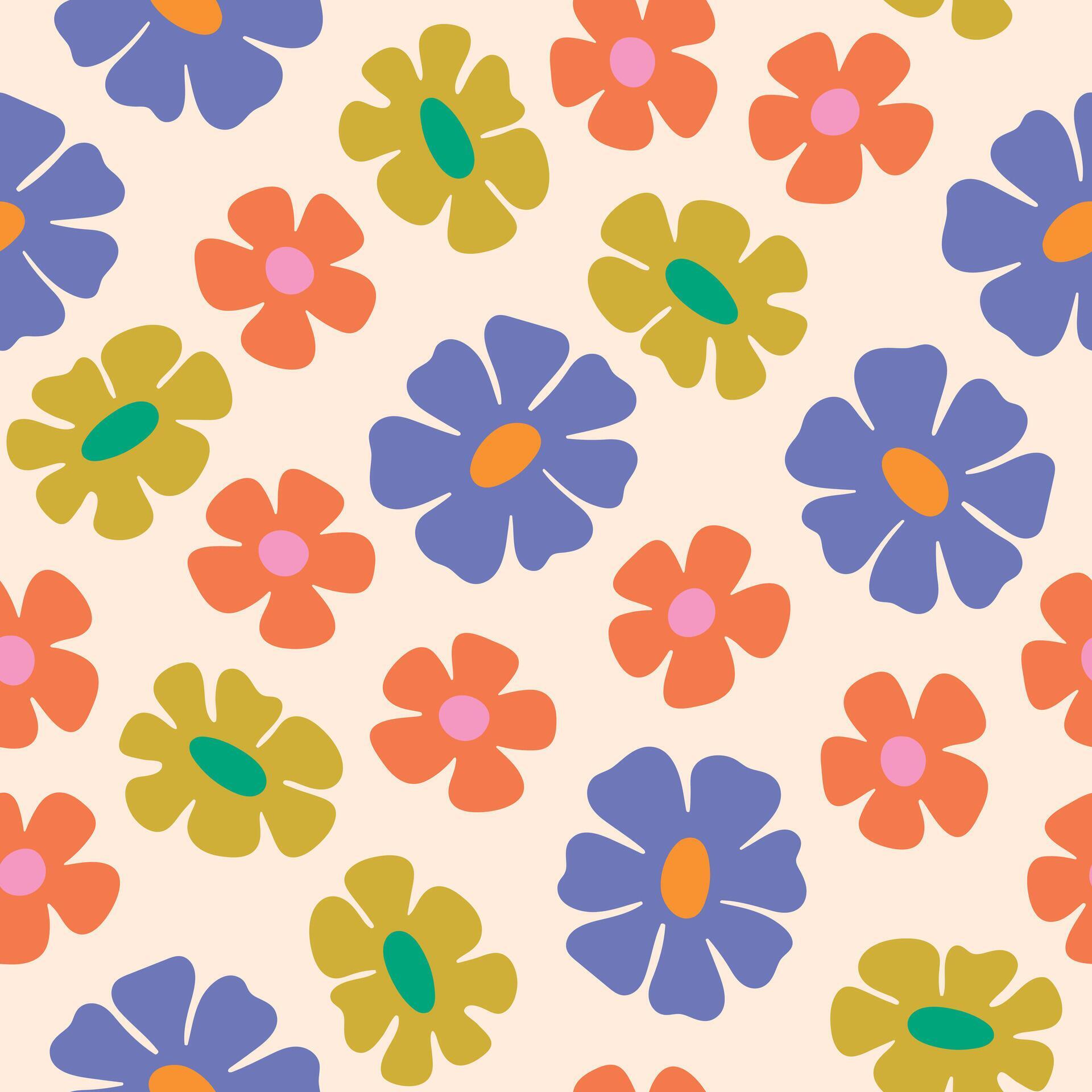 Retro Floral Pattern Abstract Flowers Background Spring Floral Seamless Pattern Stock Free