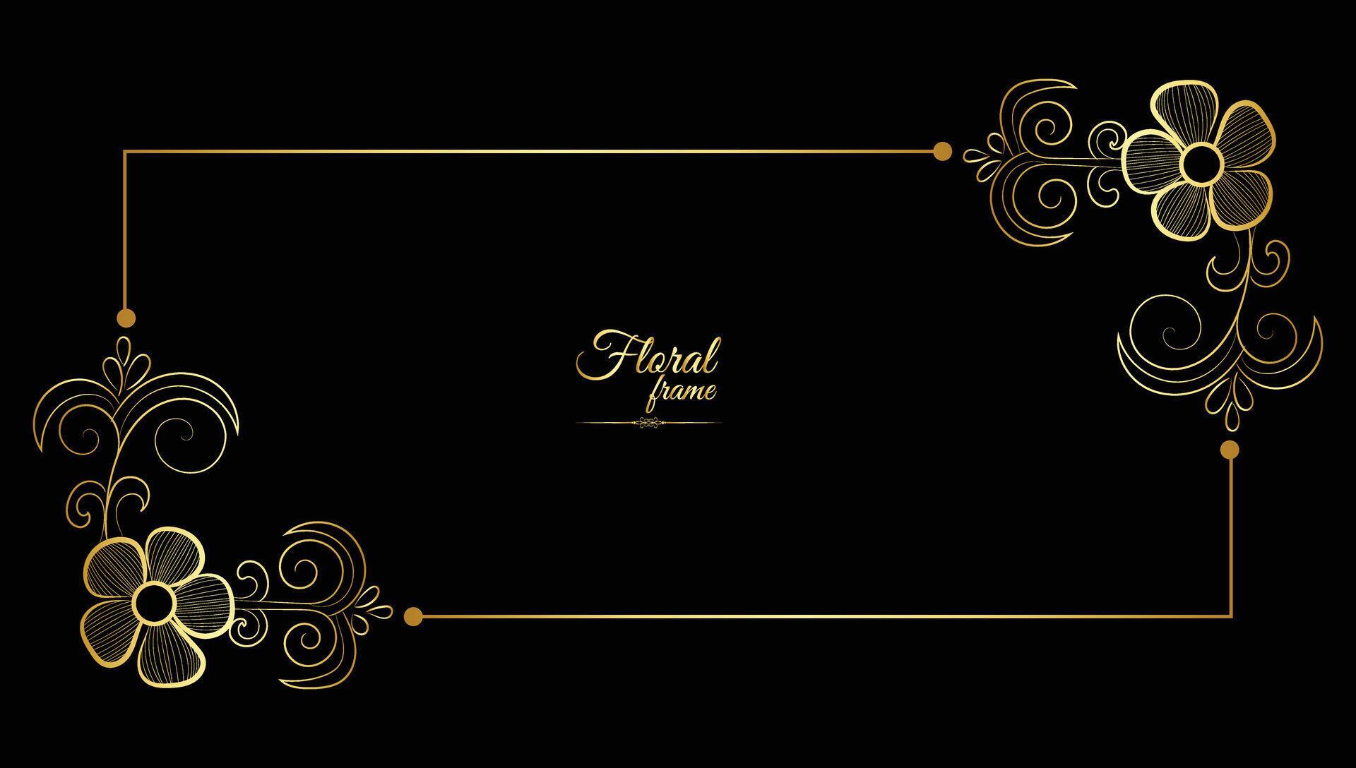 Vector luxury decorative golden vintage frames and borders. retro ornamental frame art and flower isolated floral background Stock Free