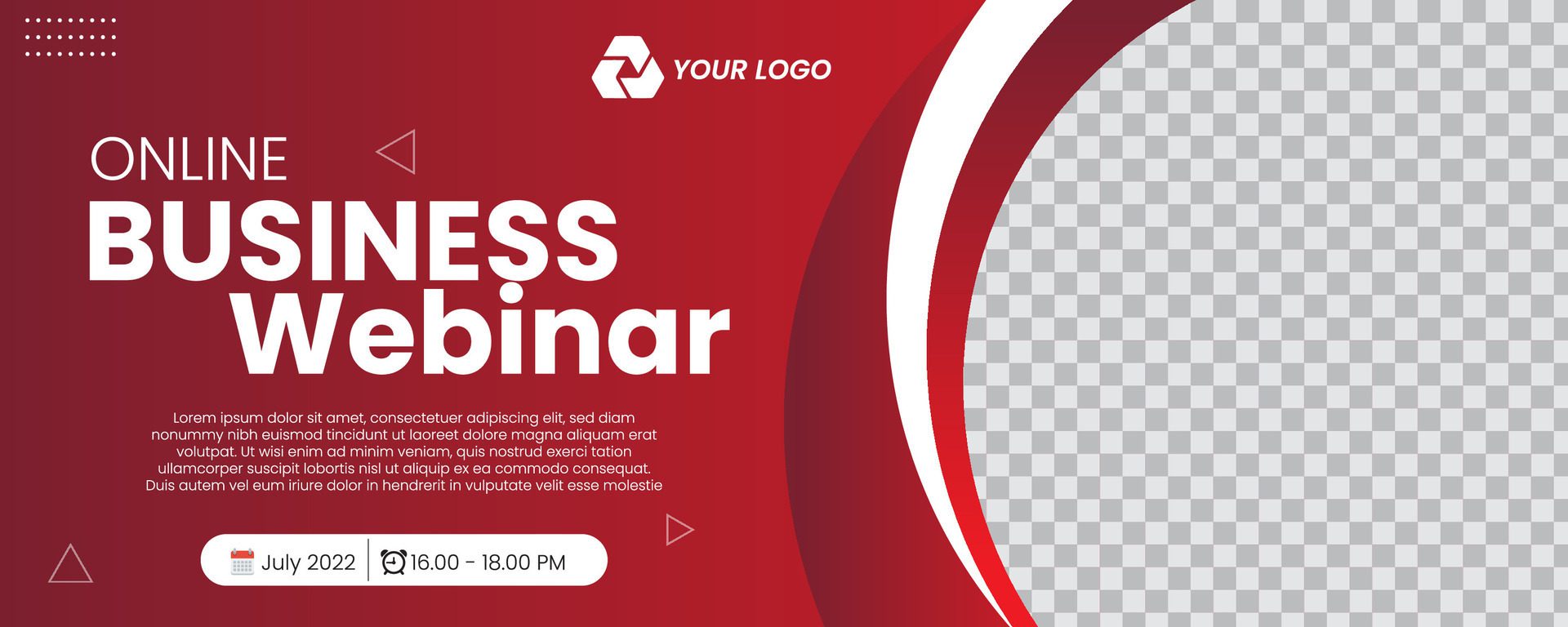 Red Gradient banner Webinar Online Free Vector