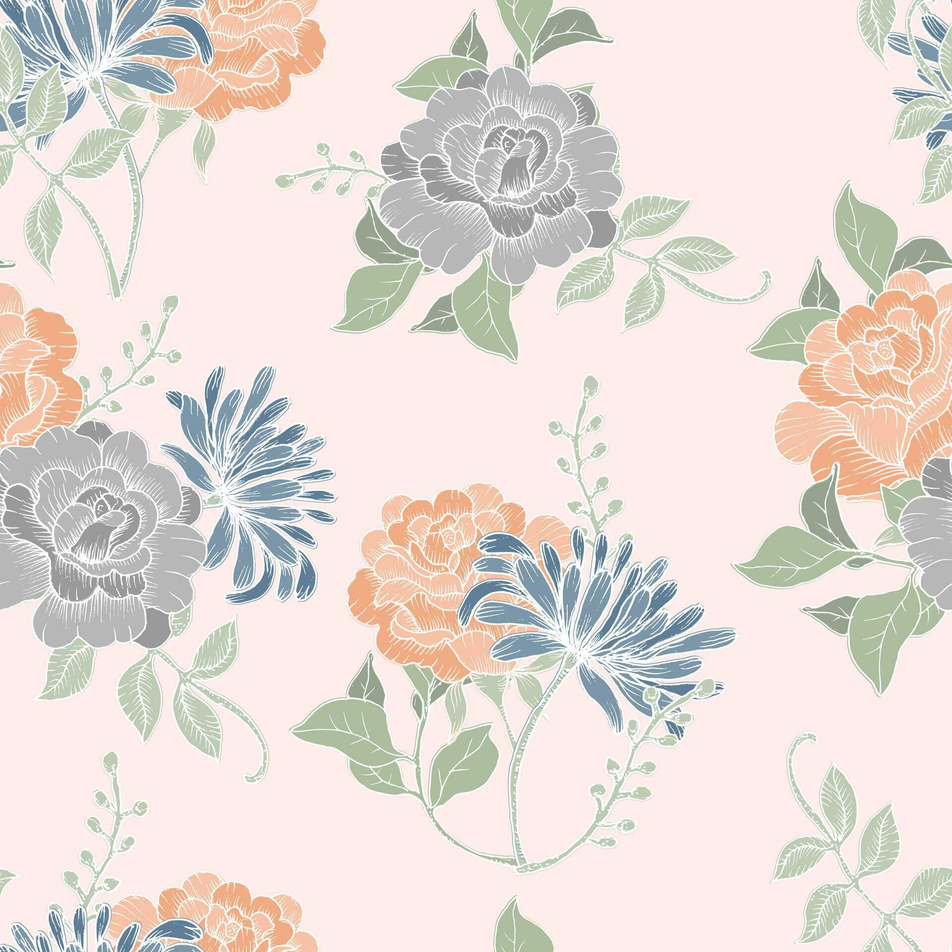 Hand Drawn Vintage Rose and Wild Flower Seamless Pattern Stock Free and Free SVG