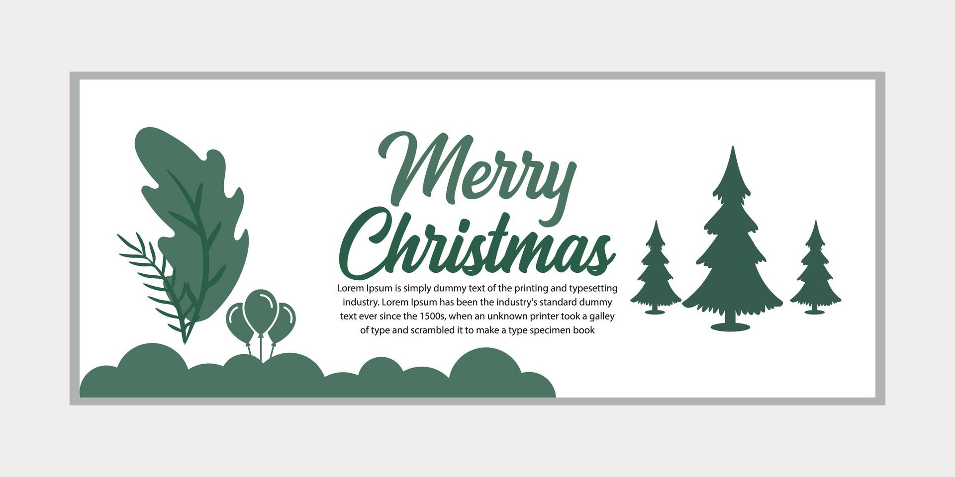 merry christmas banner set and happy new year banner, social media cover and web banner,Merry Christmas design for greeting card, Free Vector