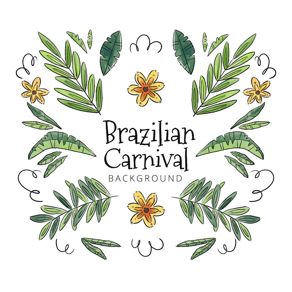 Cute Tropical Background With Leaves And Flowers To Brazilian Carnival Stock Free and Free SVG