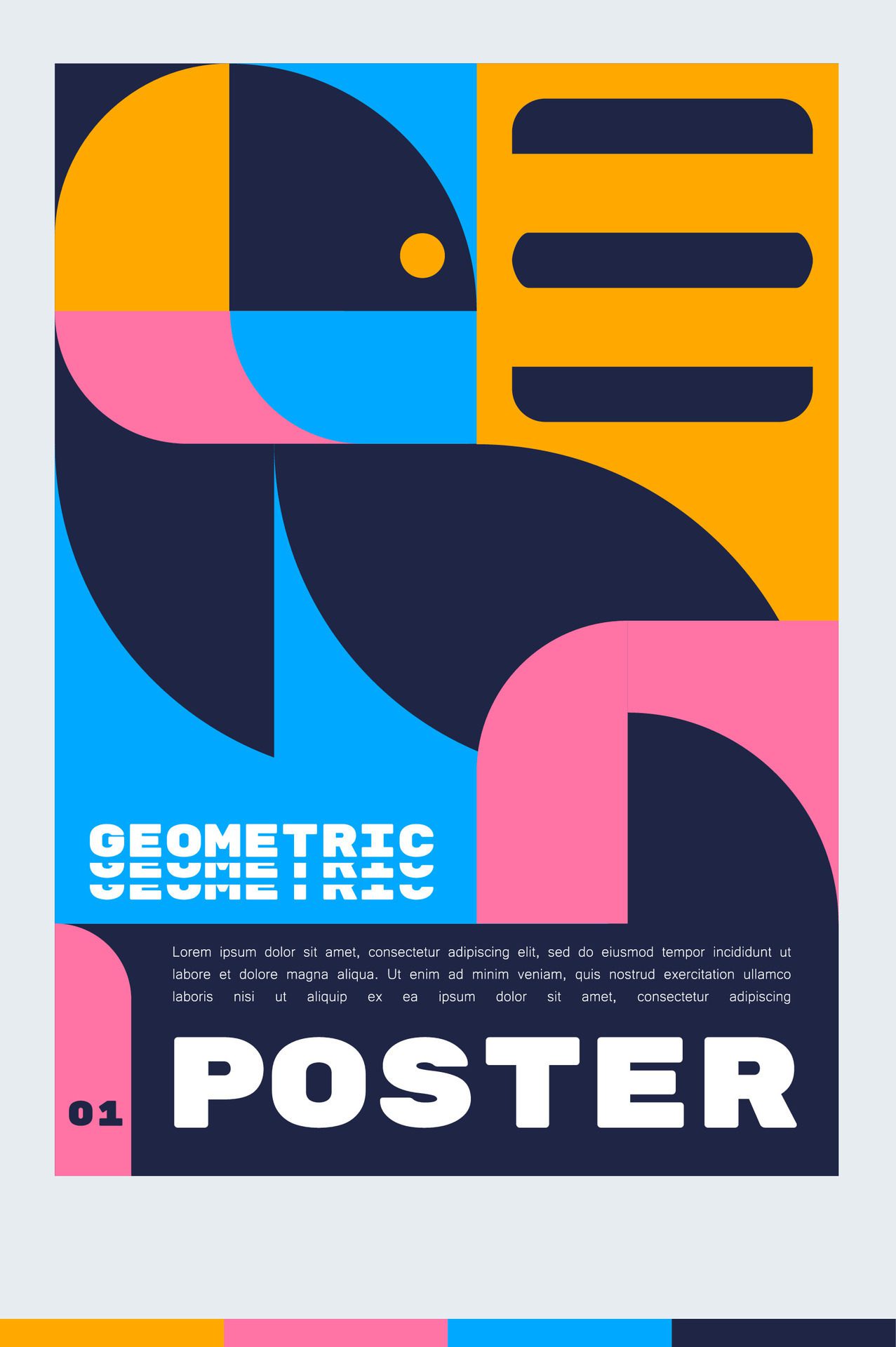 Design template for an A4 poster or banner with a animal geometric. illustration shape. minimalist and Scandinavian design style. Free Vector