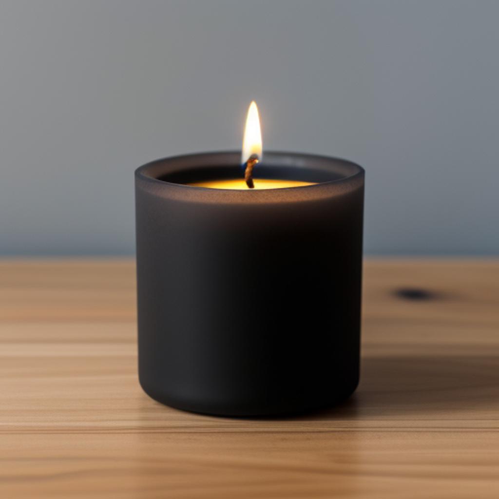 Matte black candle by by @ai_generated