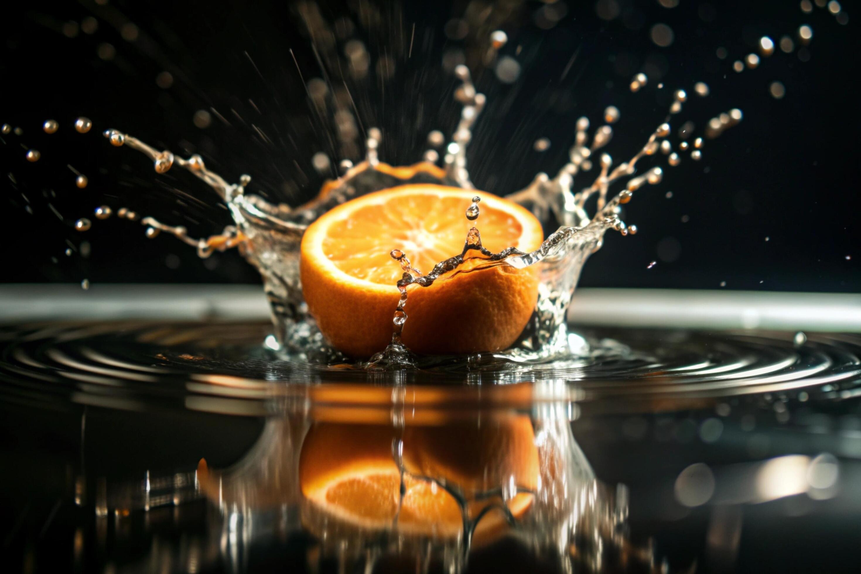 Orange splashes isolated on background Stock Free