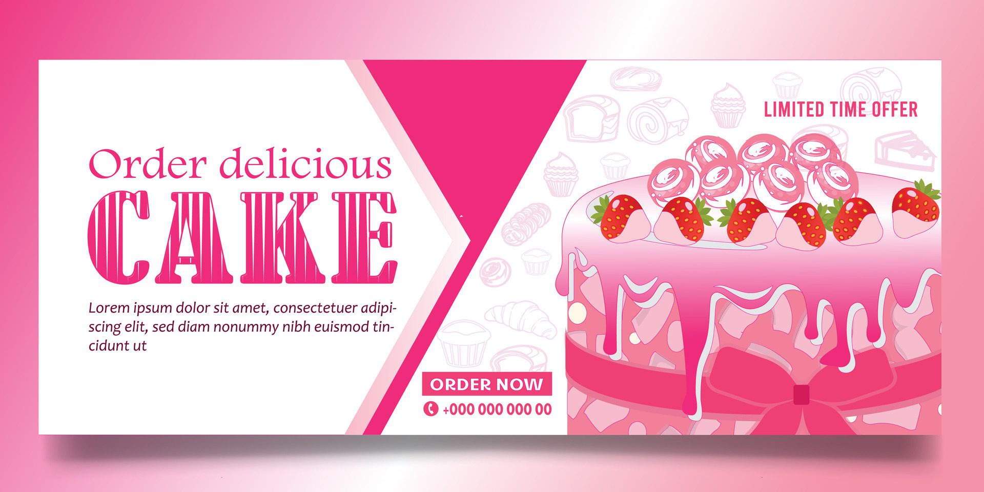 Cake banner design Free Vector